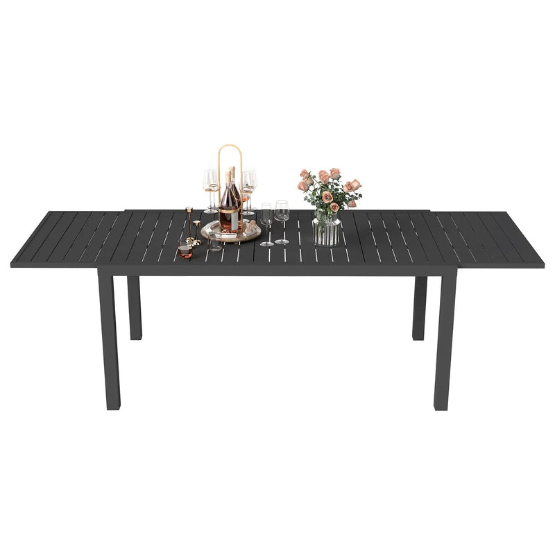 97.2"L Extendable Aluminum Outdoor Dining Table by HouseOfZazla