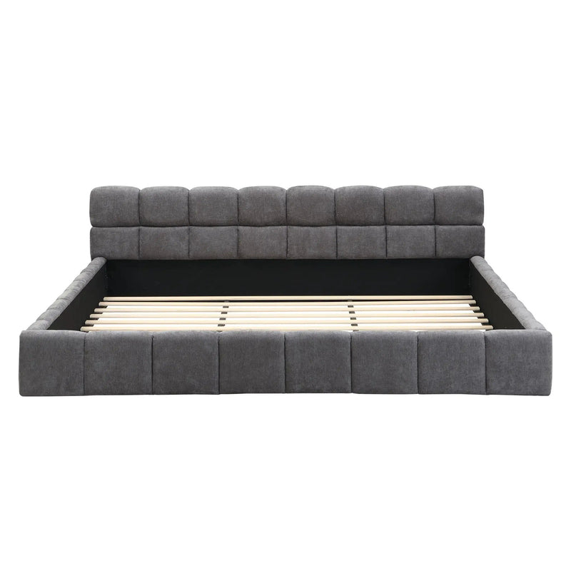 Elegant Upholstered Bed With Checkerboard Design by HouseOfZazla