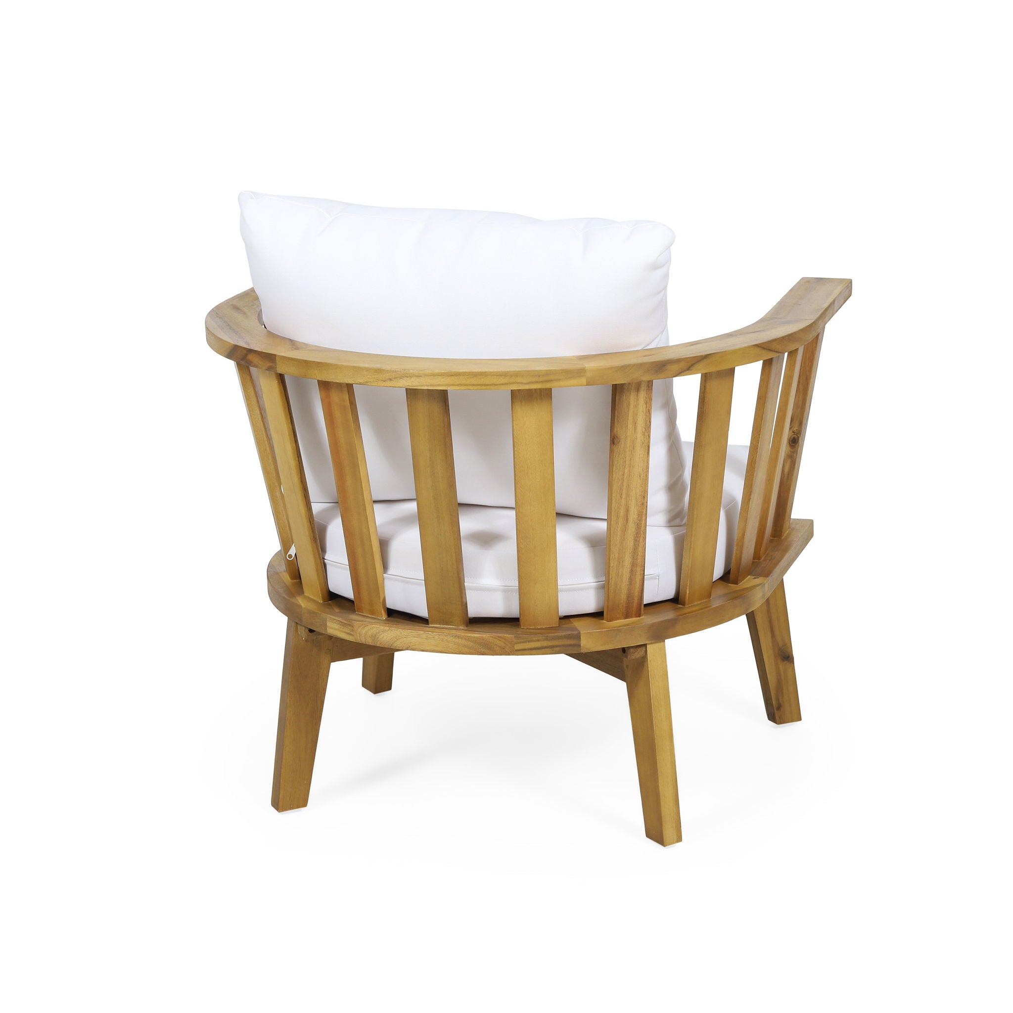 Outdoor Club Chair with Curved Backrest and Frame - White by HouseOfZazla