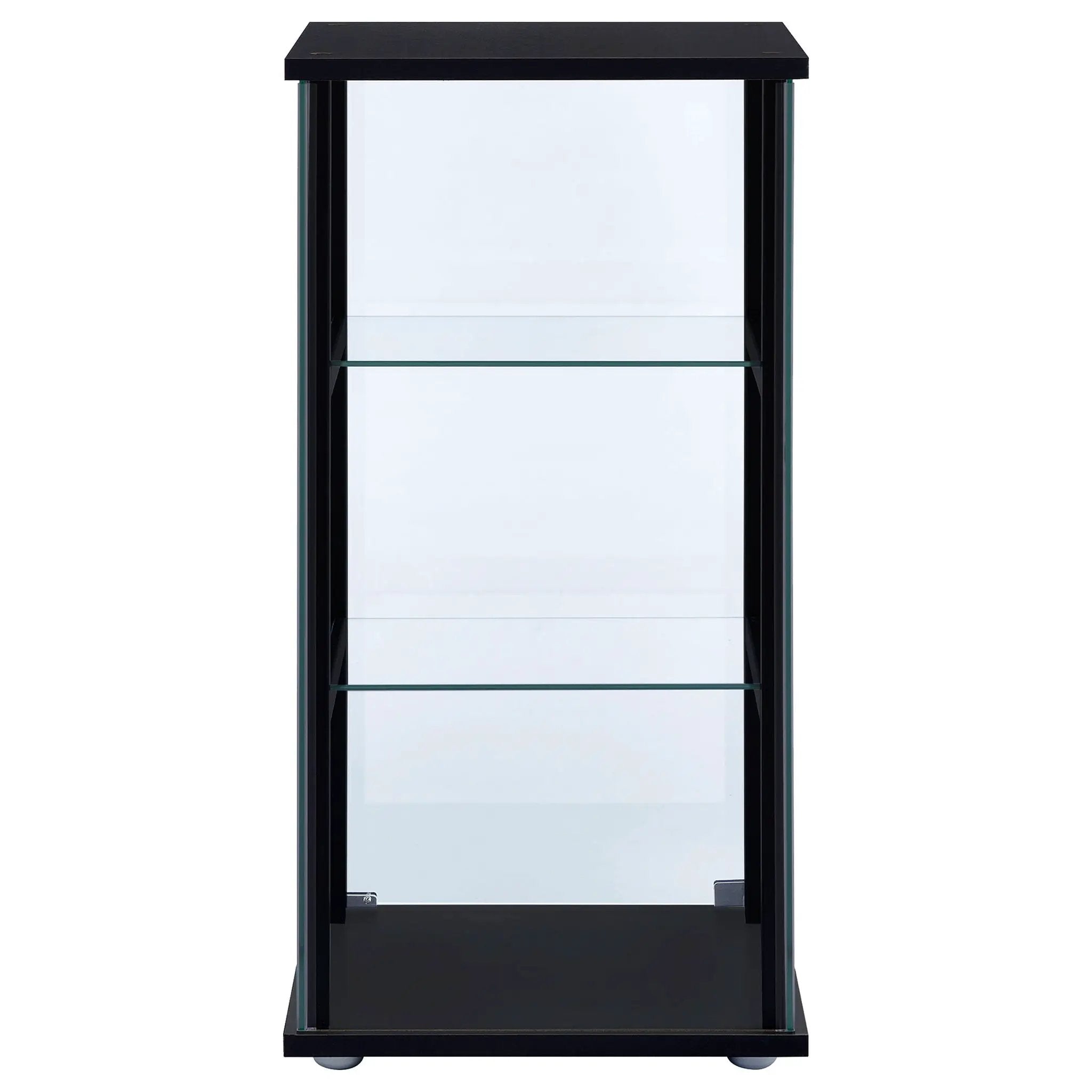 Cyclamen 3-shelf Clear Glass Curio Display Cabinet Black by Unique Piece Furniture