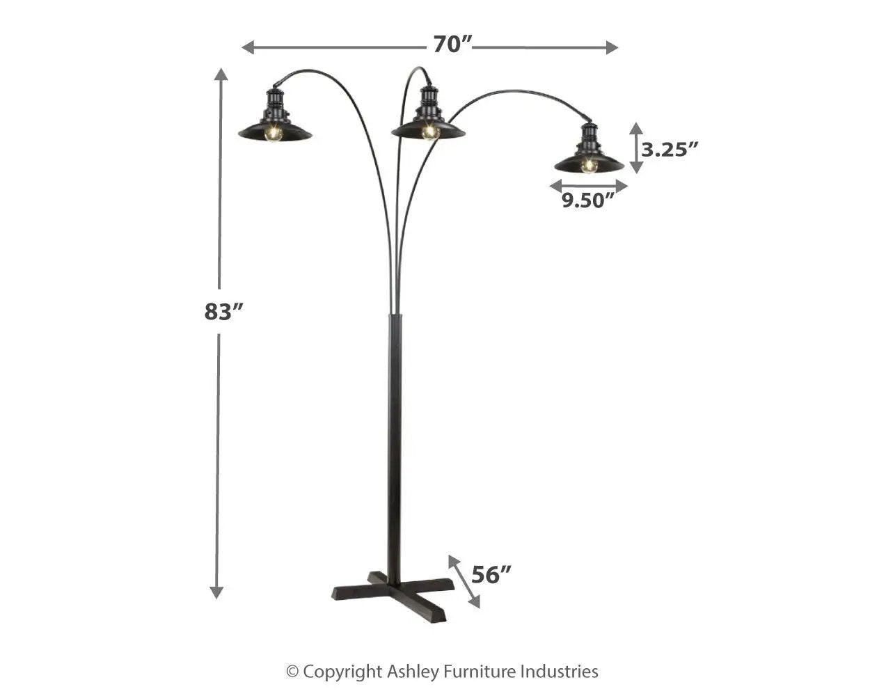 Sheriel - Metal Arc Lamp - Black by Unique Piece Furniture