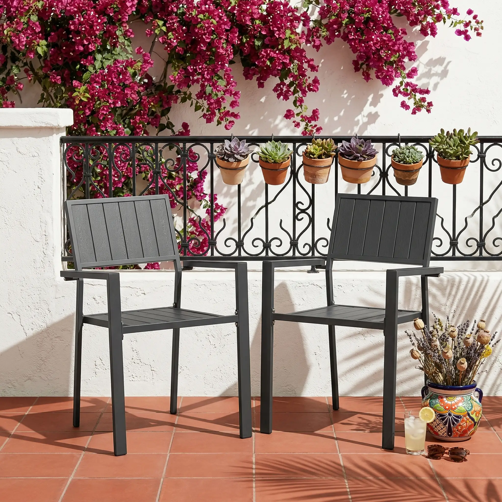 Modern Outdoor Indoor Metal Side Chair - Set of 2 by HouseOfZazla