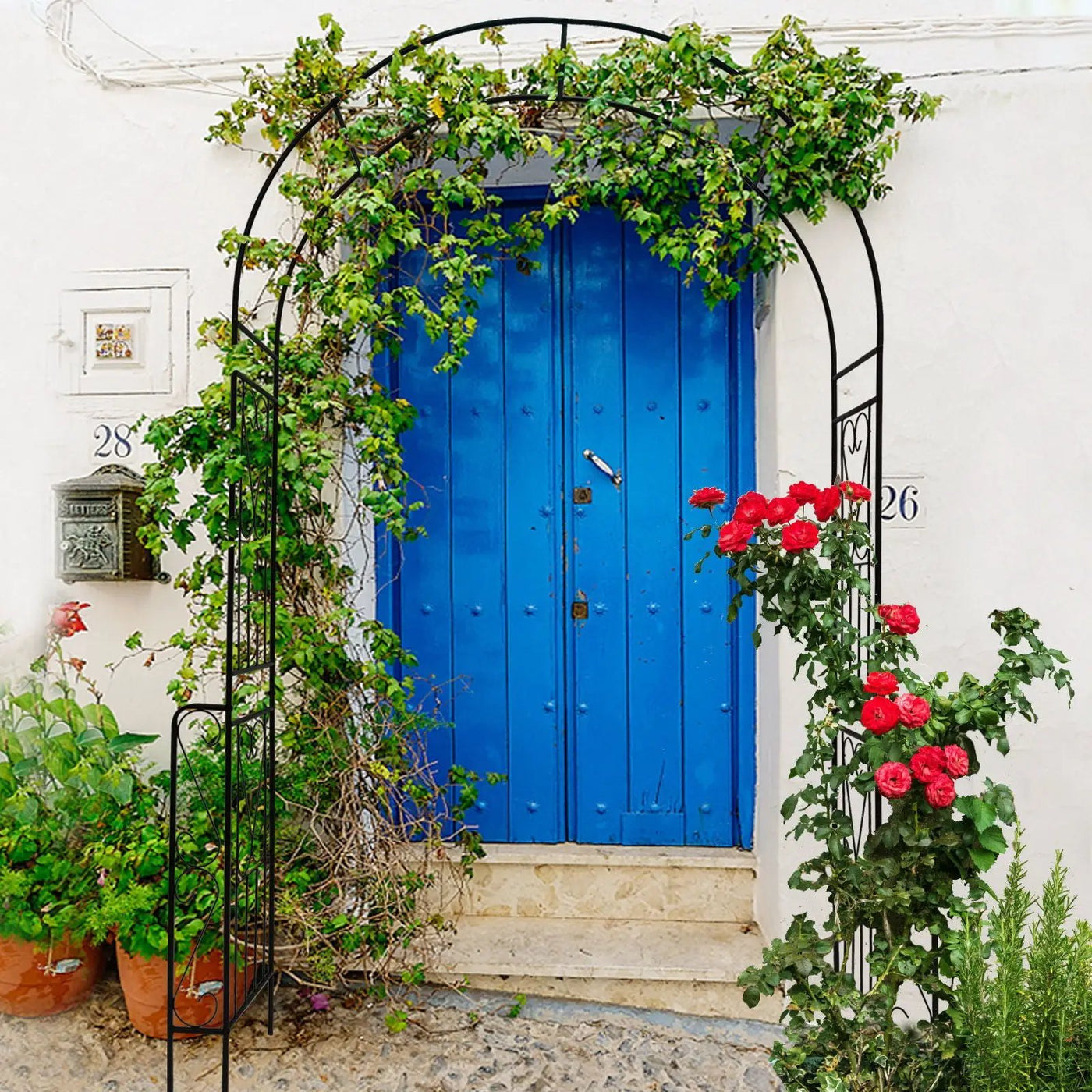 Metal Garden Arch Garden Arbor Trellis Climbing Plants Support Rose Arch Outdoor Arch by Unique Piece Furniture