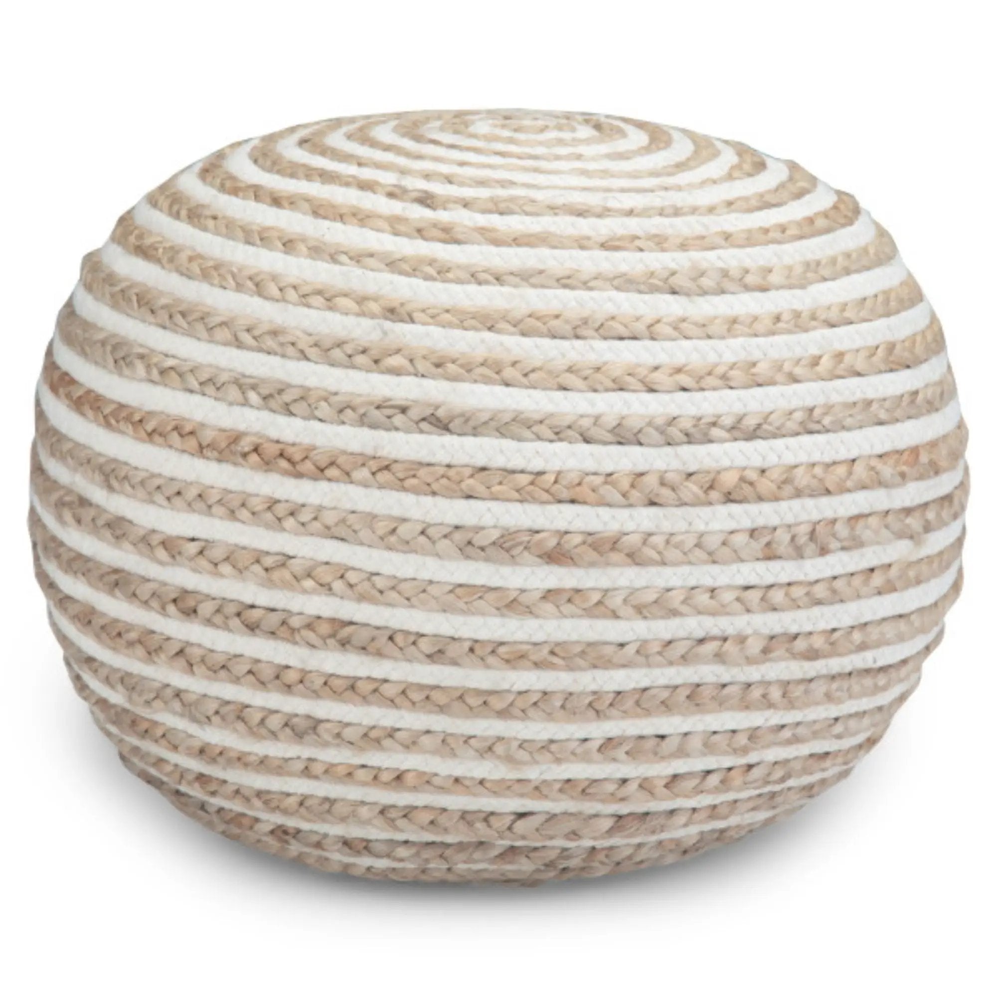 Yolanda - Round Pouf - Natural by HouseOfZazla