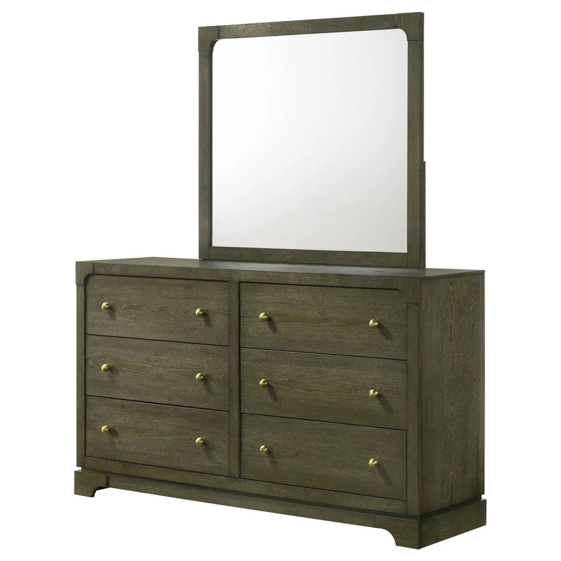 Gran Park 6-drawer Dresser and Mirror Dark Cocoa by Unique Piece Furniture