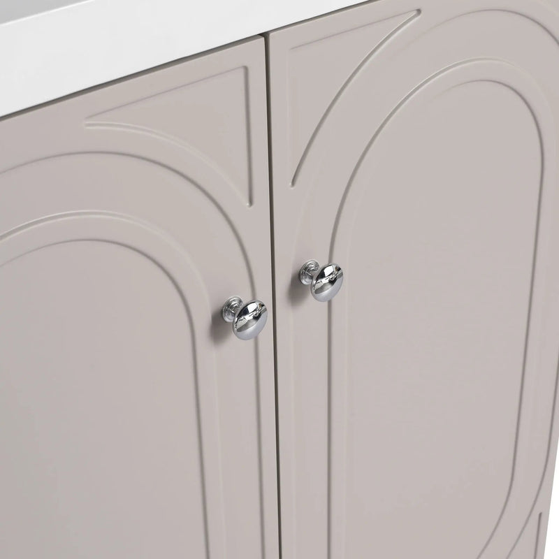 Contemporary Freestanding Bathroom Vanity With Resin Sink & Soft-Close Cabinet Doors by HouseOfZazla