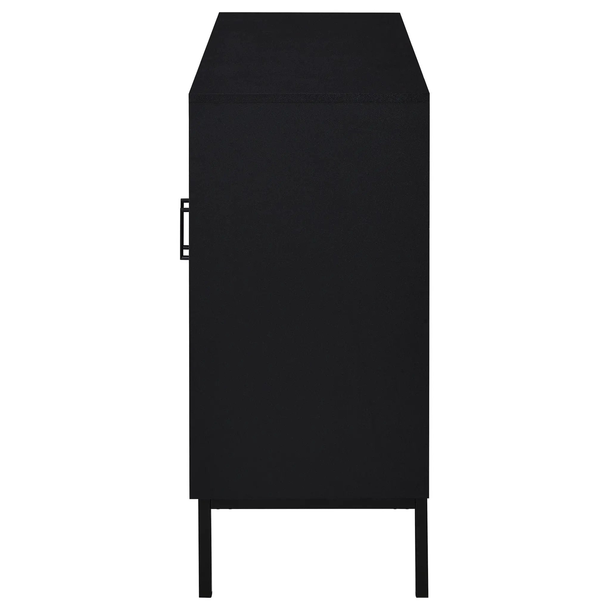 Jess 2-door Arched Fluted Glass Accent Cabinet Black by Unique Piece Furniture