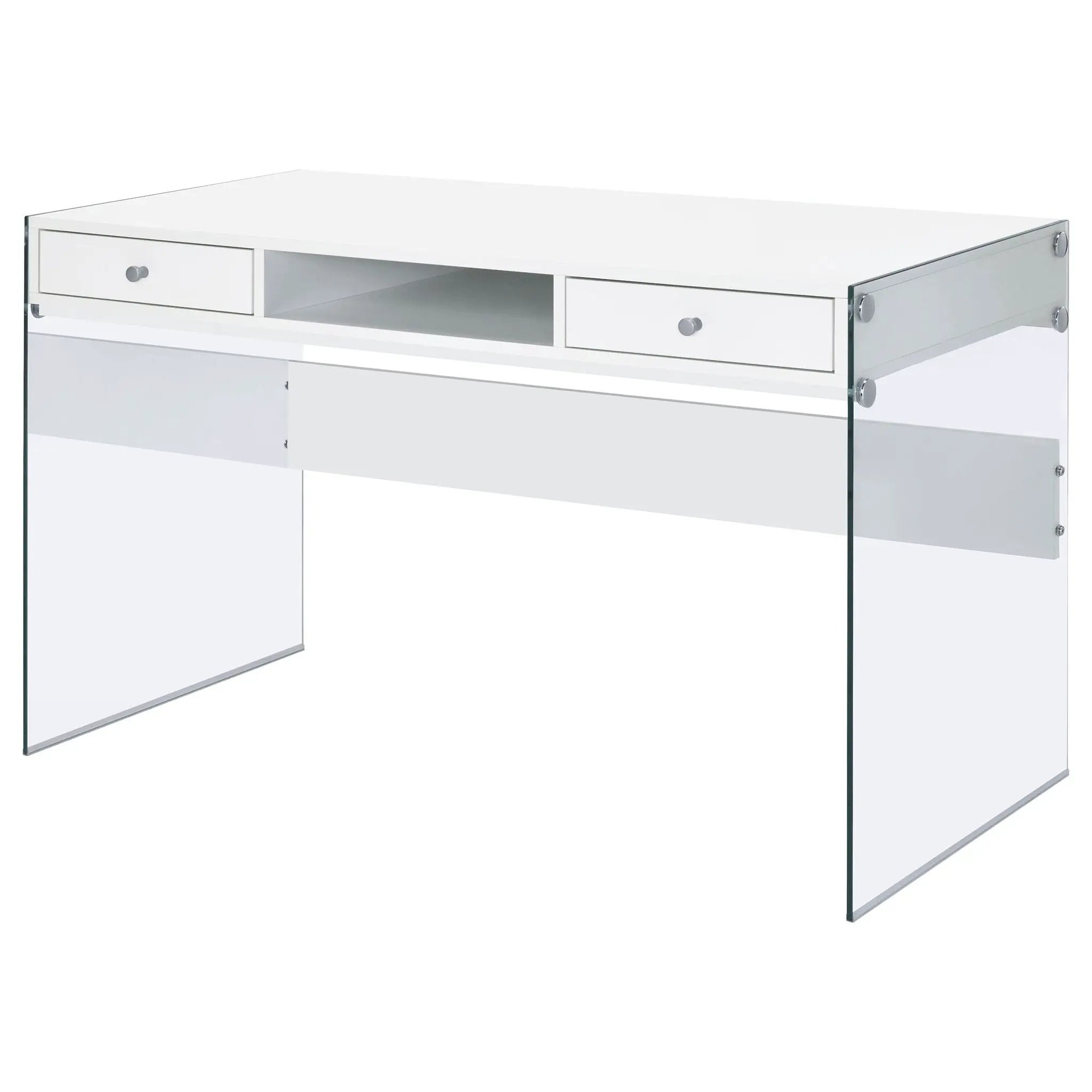 Dobrev 48-inch 2-drawer Writing Desk White High Gloss by Unique Piece Furniture