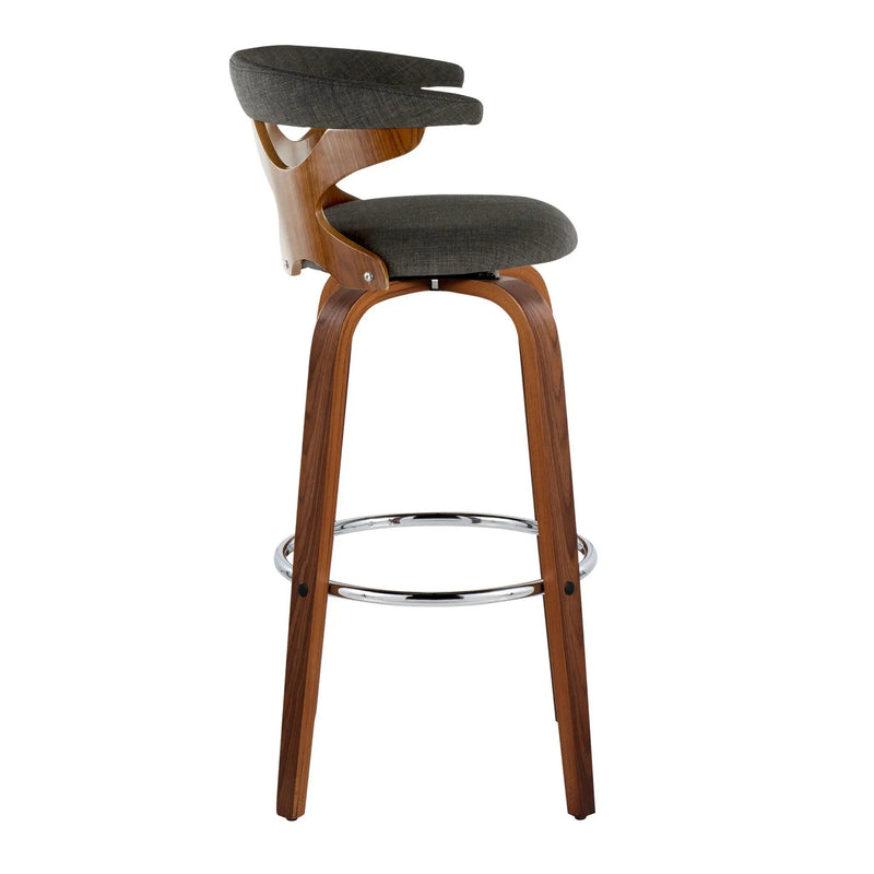 Gardenia - Mid Century Modern Fixed Height Barstool With Swivel With Round Footrest (Set of 2) by Unique Piece Furniture