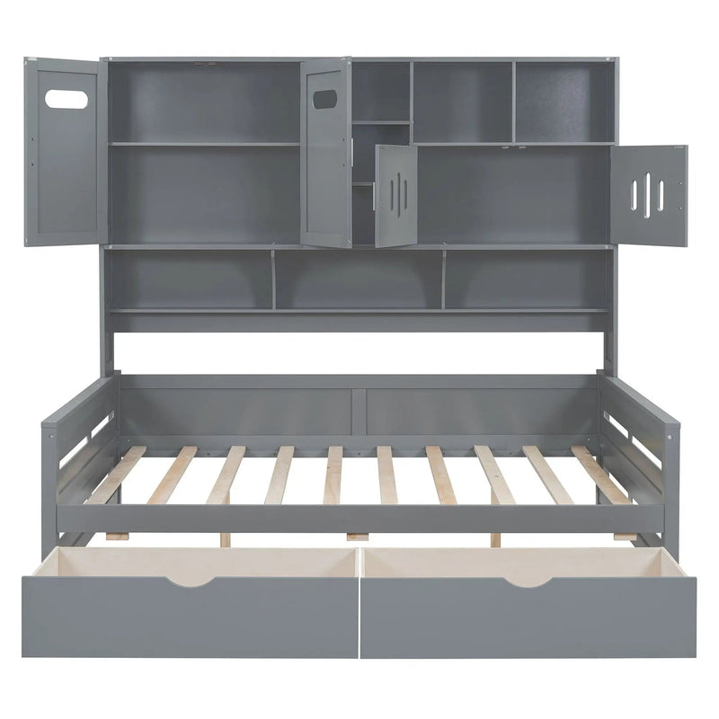 Daybed With All-In-One Cabinet And Shelf by HouseOfZazla