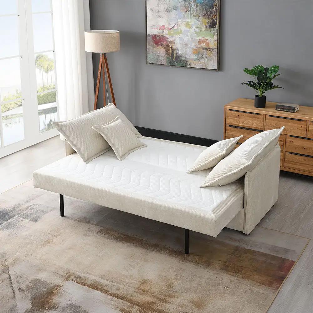 Elisea - Sofa With Sleeper - Beige Fabirc by Unique Piece Furniture