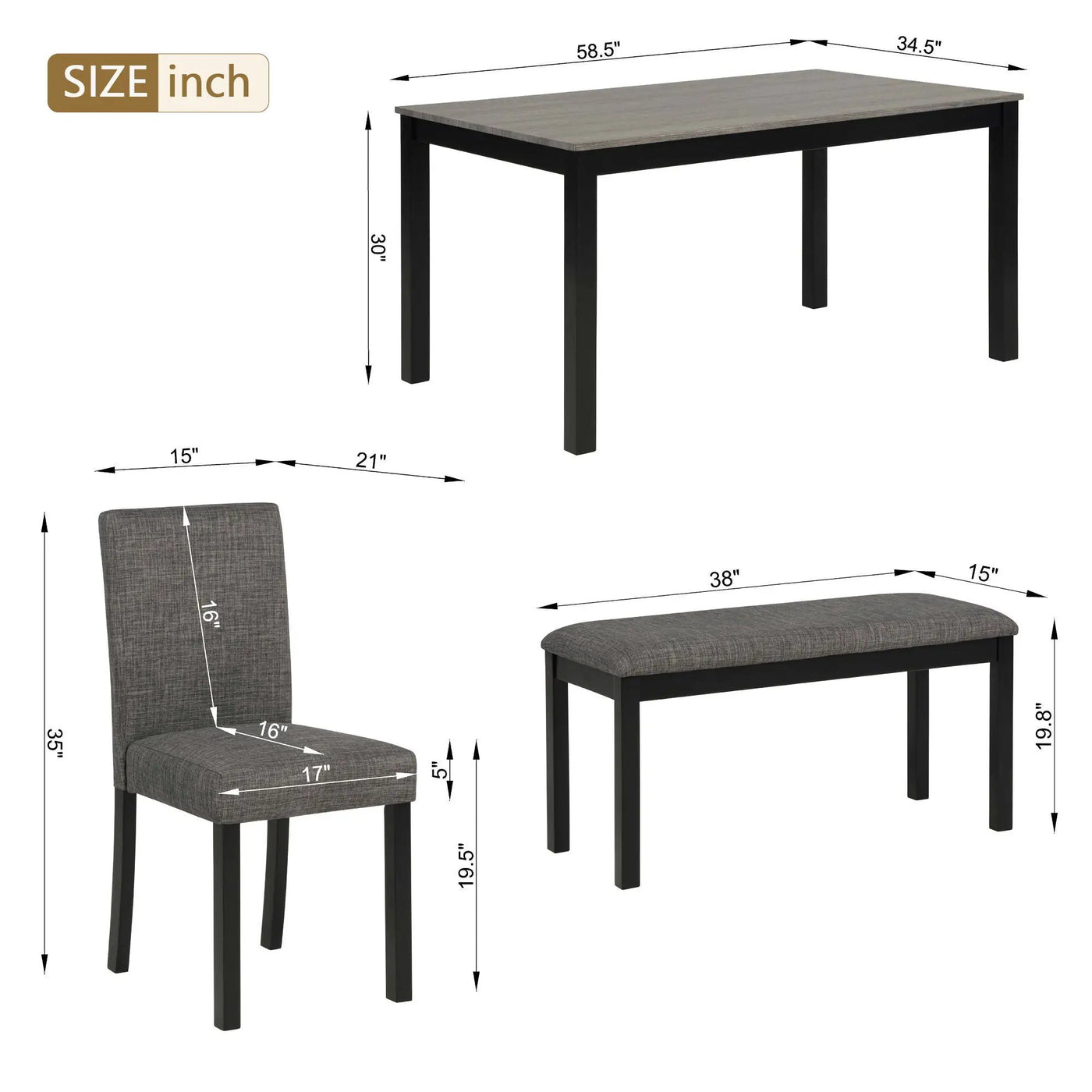 Modern Dining Table Set With Upholstered Chairs For Dining Room by Unique Piece Furniture