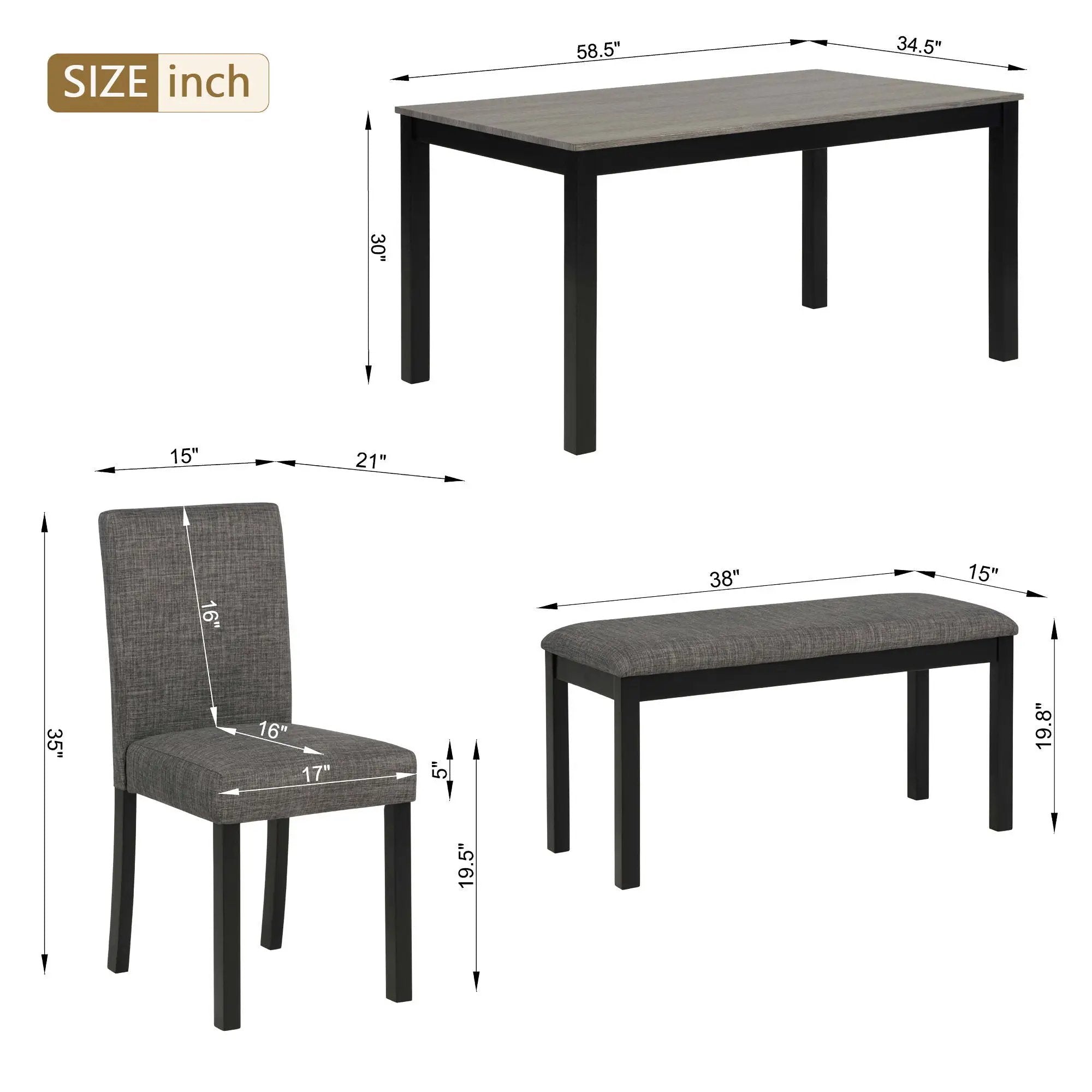 Modern Dining Table Set With Upholstered Chairs For Dining Room by Unique Piece Furniture
