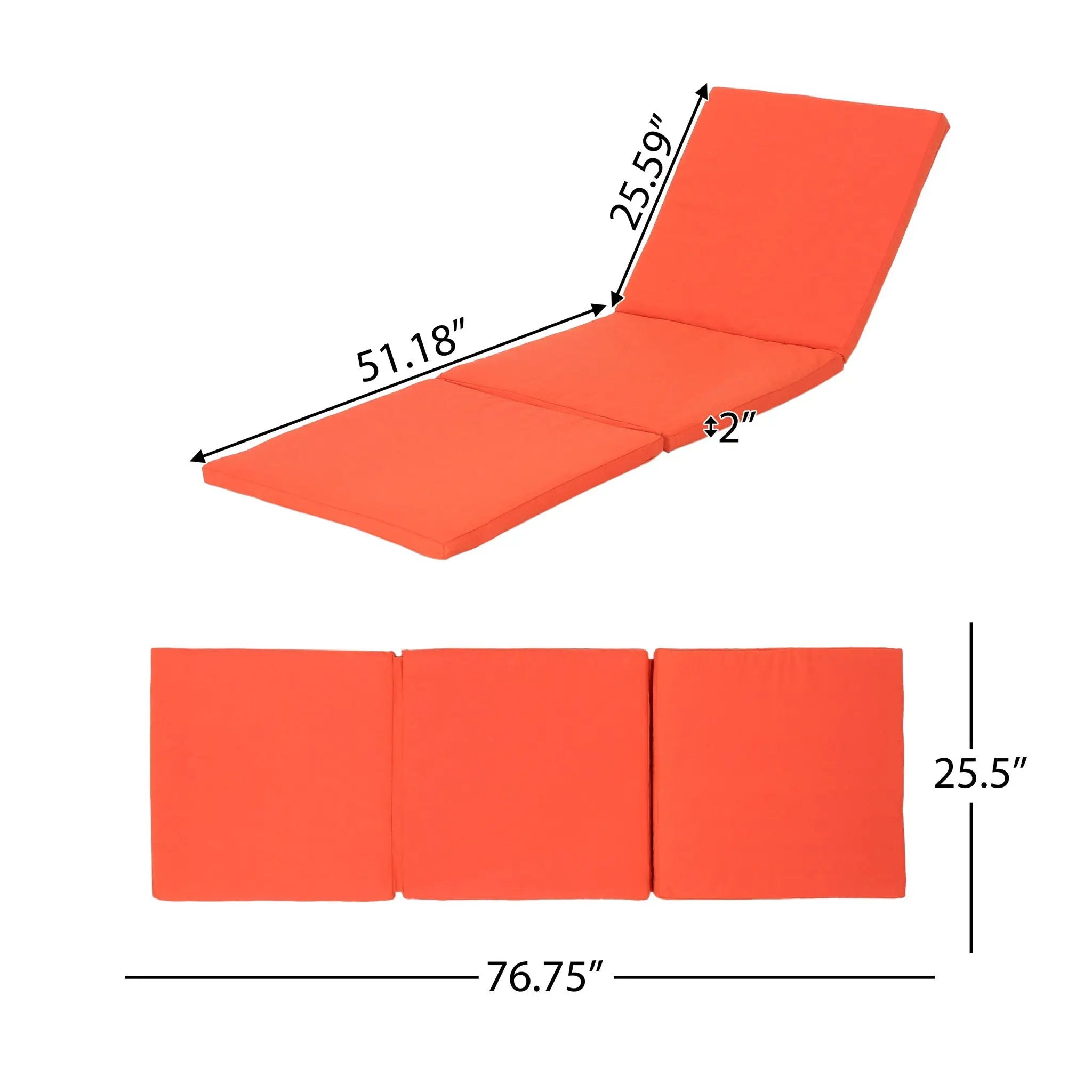 Waterproof Fabric Lounge Cushion With Rectangular Shape - Orange by HouseOfZazla