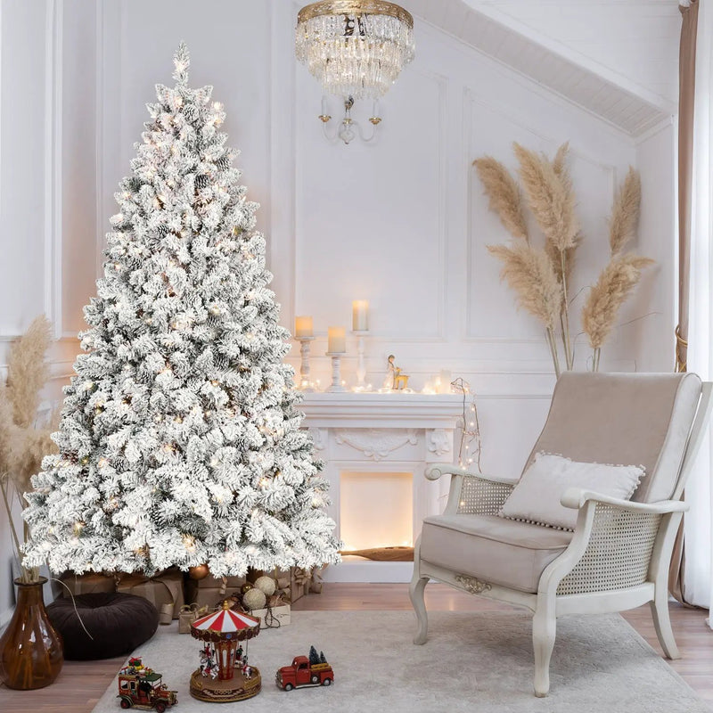 4FT Flocked Christmas Tree with 150 UL Lights by HouseOfZazla
