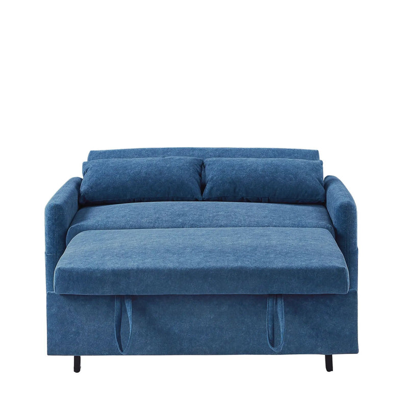 Pull Out Sleep Sofa Bed Loveseats Sofa Couch With Adjsutable Backrest, Storage Pockets, 2 Soft Pillows, USB Ports For Living Room, Bedroom, Apartment, Office by HouseOfZazla
