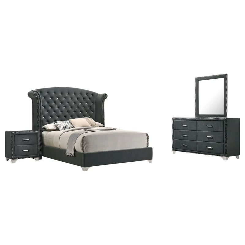 Melody 4-piece California King Bedroom Set Grey by Unique Piece Furniture