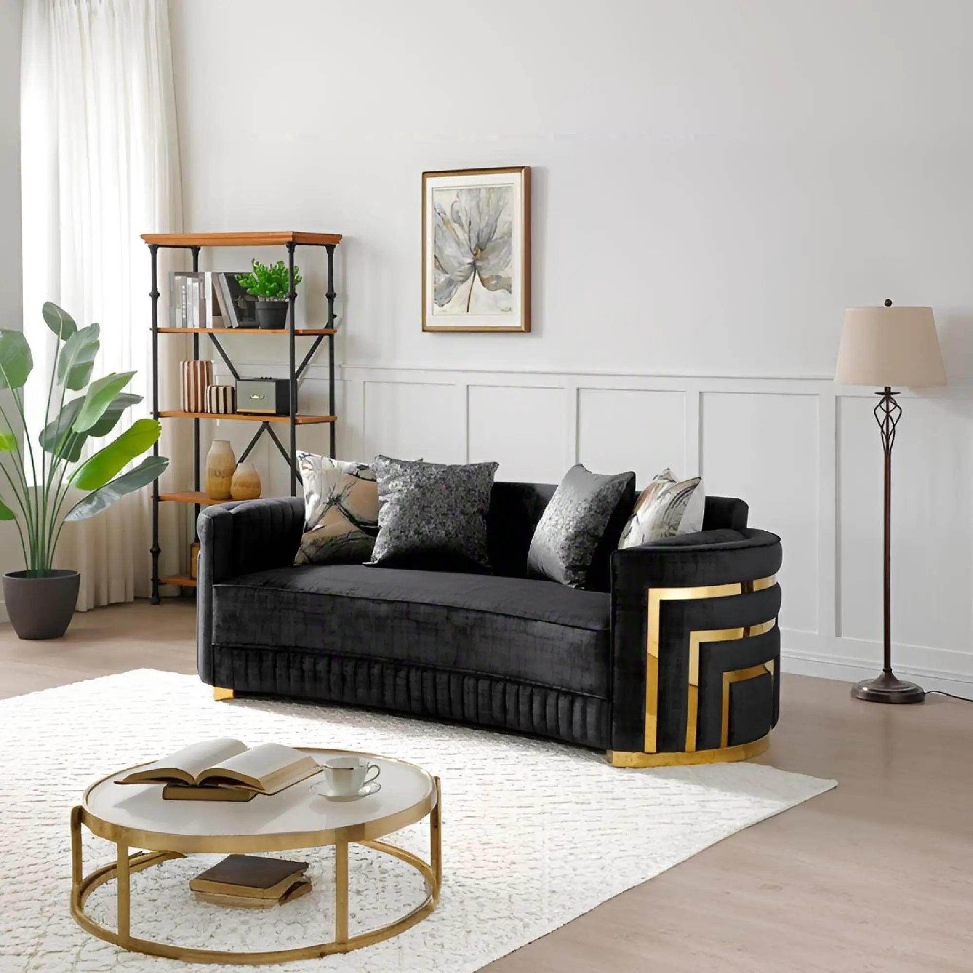 Soledad - Sofa With Upholstery And Hued Accents - Black by Unique Piece Furniture
