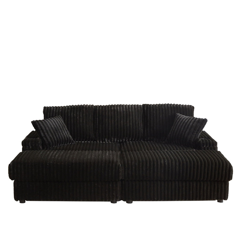 3 Seater Sofa With 2 Ottomans For Living Room by HouseOfZazla