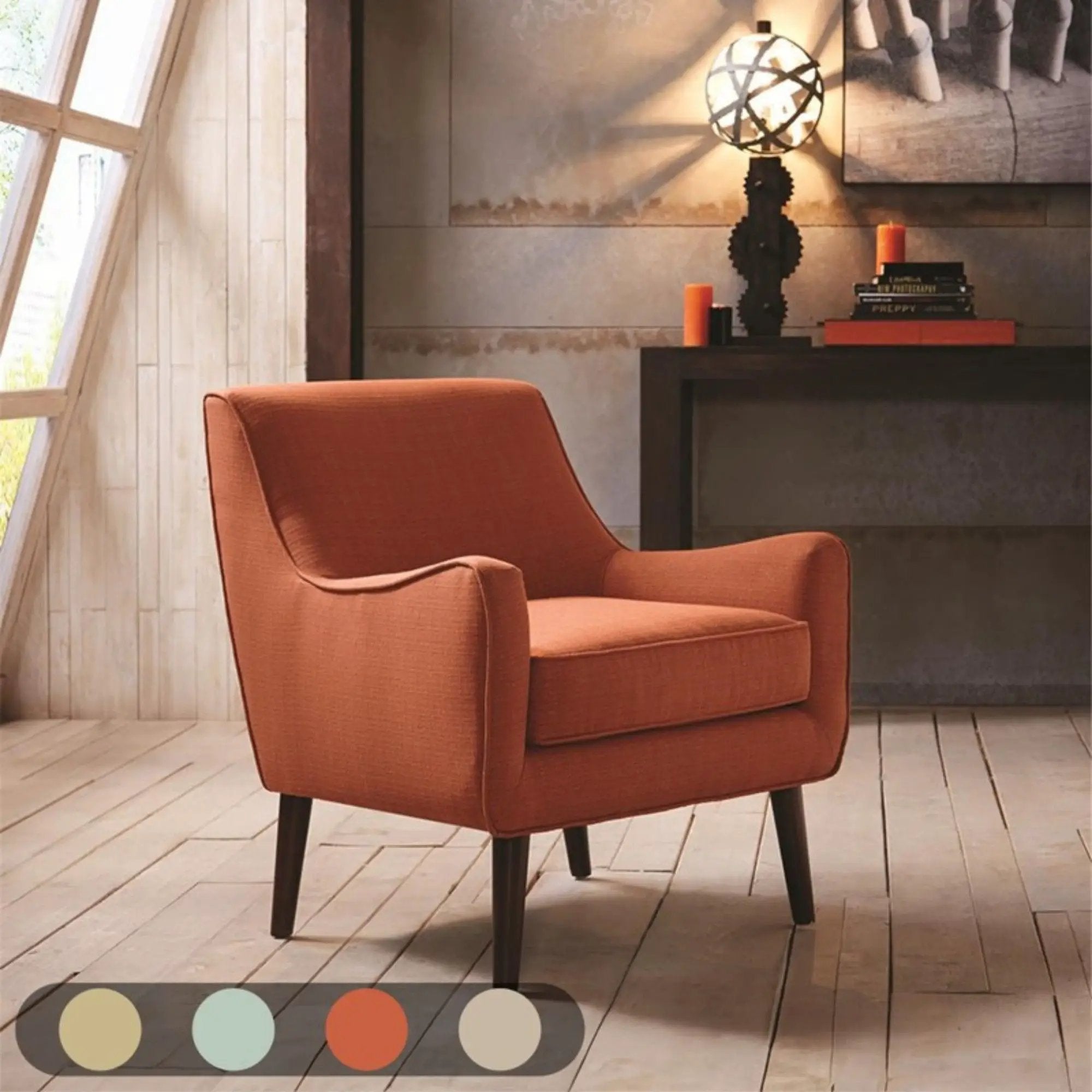 Accent Chair Upholstered With Legs - Burnt Orange by Unique Piece Furniture