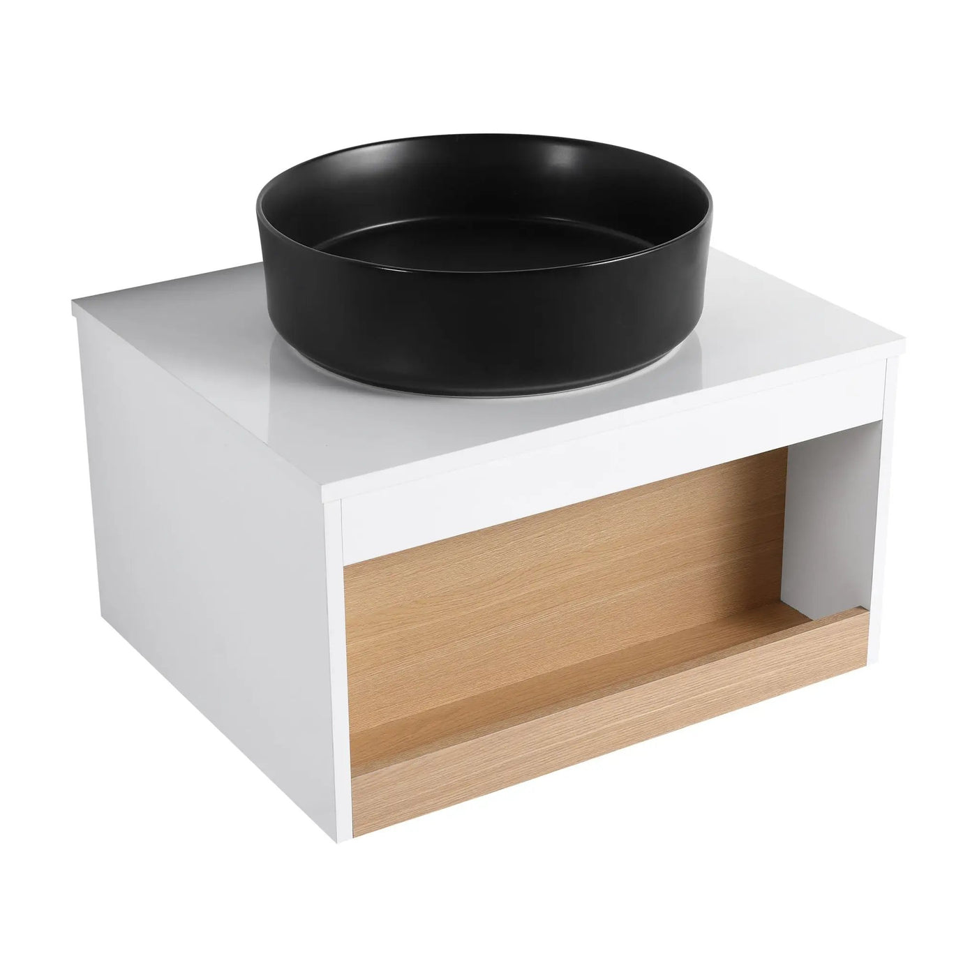 Floating Bathroom Vanity With Glossy Round Vessel Sink by Unique Piece Furniture