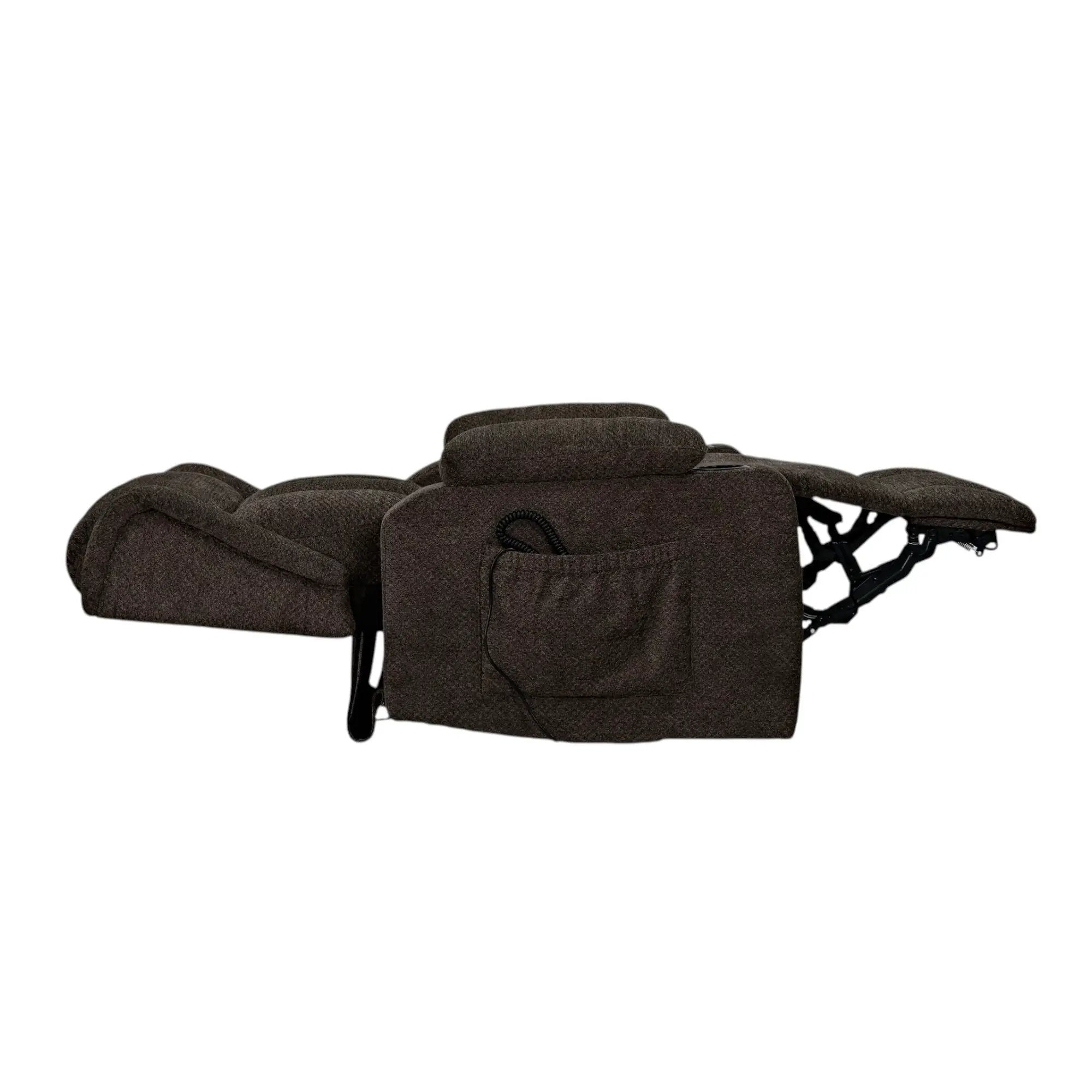 Lusio - Power Motion Recliner With Lift & Cup Holder - Brown by HouseOfZazla
