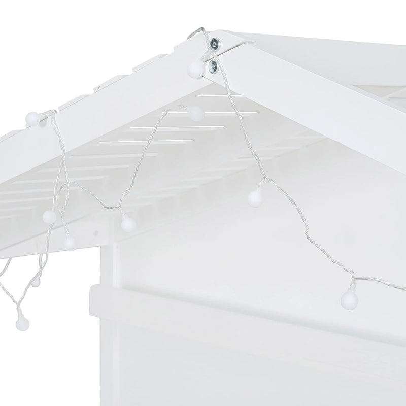 House Bed With Shelves, Window And Sparkling Light Strip On The Roof by HouseOfZazla