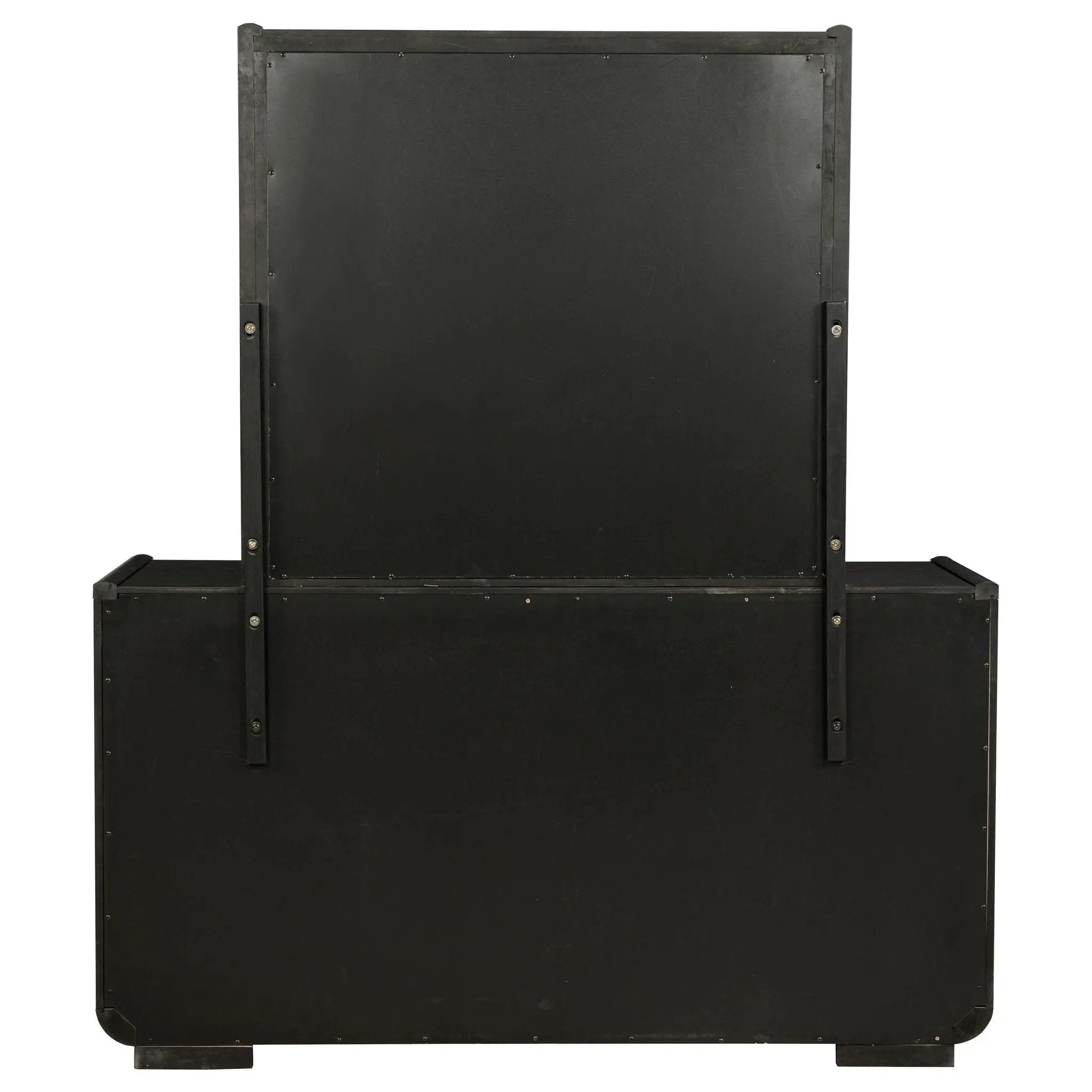 Leandro 8-drawer Bedroom Dresser with Mirror Burnished Black by Unique Piece Furniture