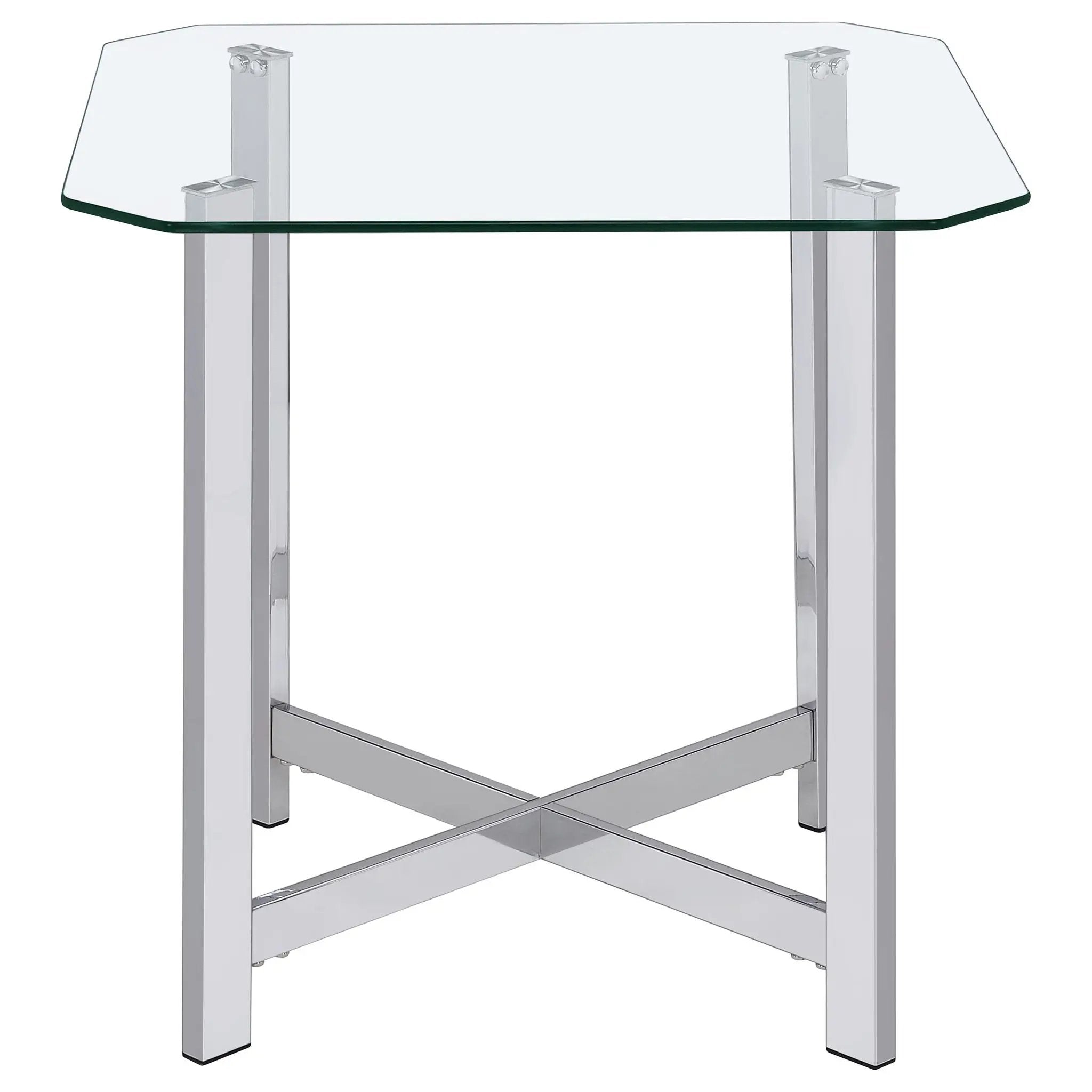 Cronin 2-piece Tempered Glass Top Coffee Table Set Chrome by Unique Piece Furniture