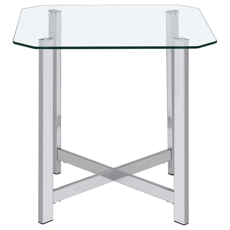 Cronin 2-piece Tempered Glass Top Coffee Table Set Chrome by Unique Piece Furniture