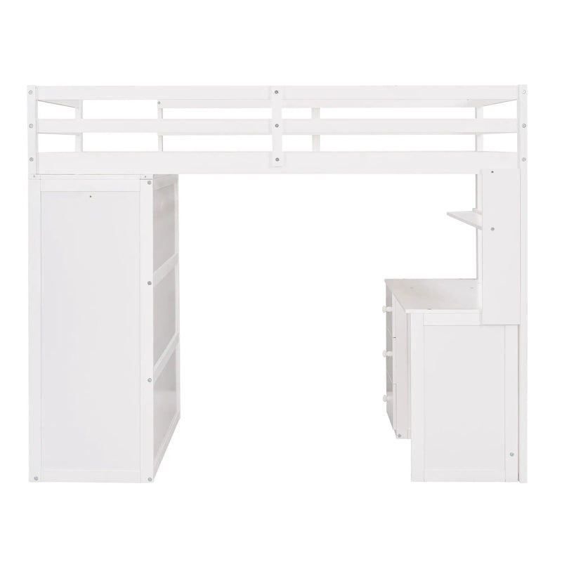 Loft Bed With Drawers, Desk, And Wardrobe