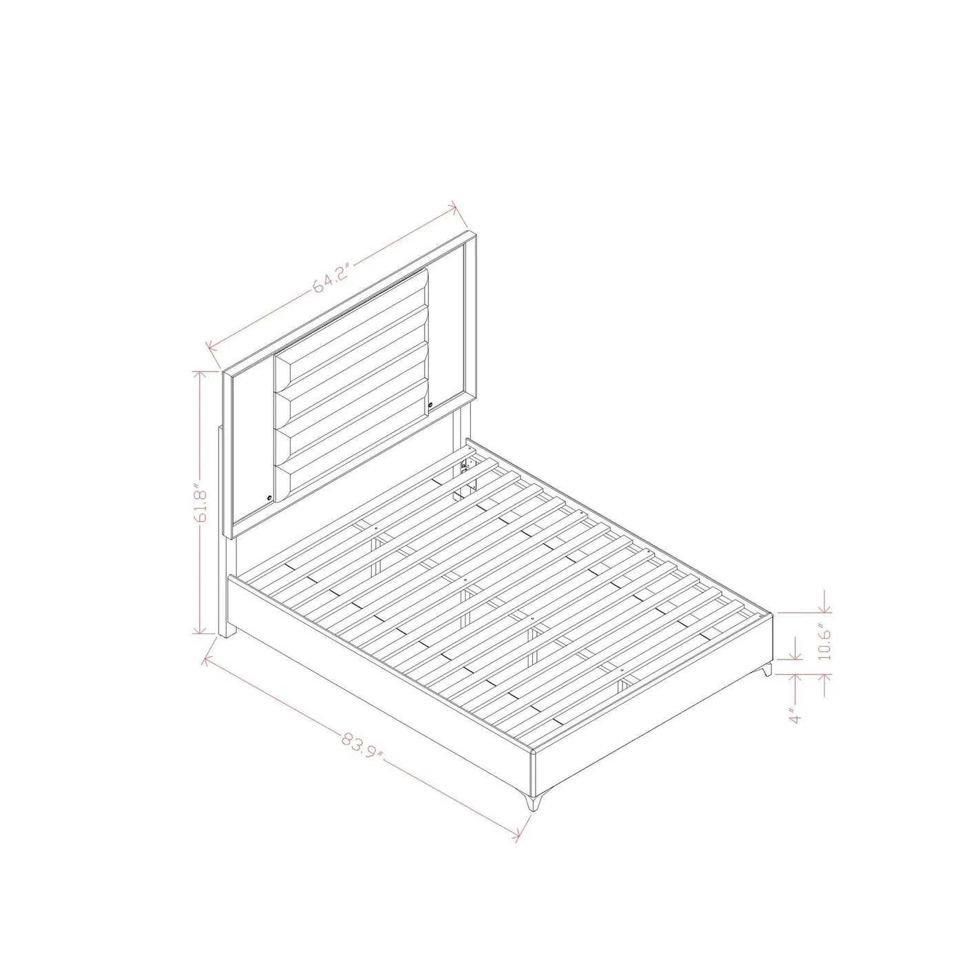 Star - 5 Pieces Bedroom Set Modern Design With LED by Unique Piece Furniture
