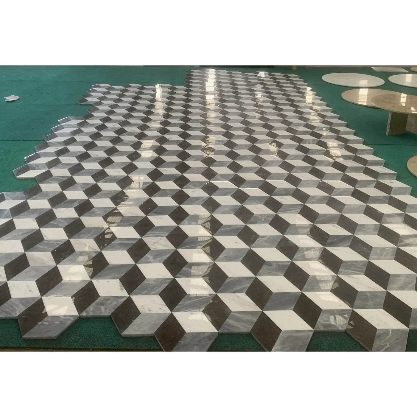 Hexagon Water Tiles For Floor And Wall (Set of 12) by HouseOfZazla