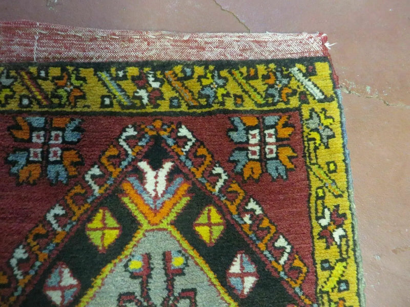 19" X 42" Antique Handmade Turkish Colorful Oushak Oshak Yastik Wool Rug Mat by Jewel Rugs