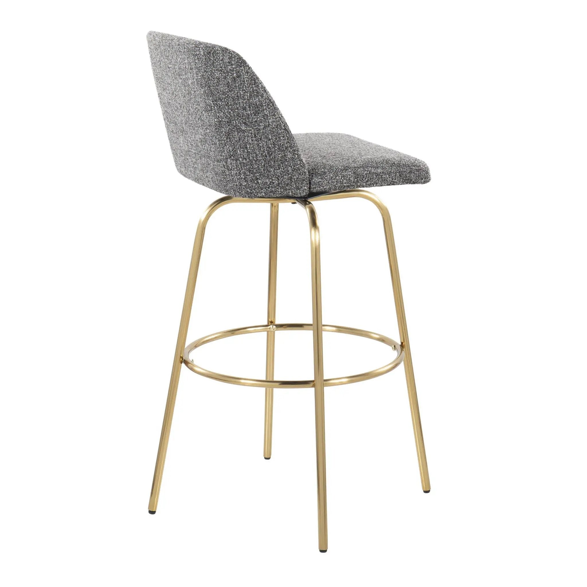 Toriano - Contemporary Fixed Height Barstool With Swivel With Round Footrest (Set of 2) by Unique Piece Furniture