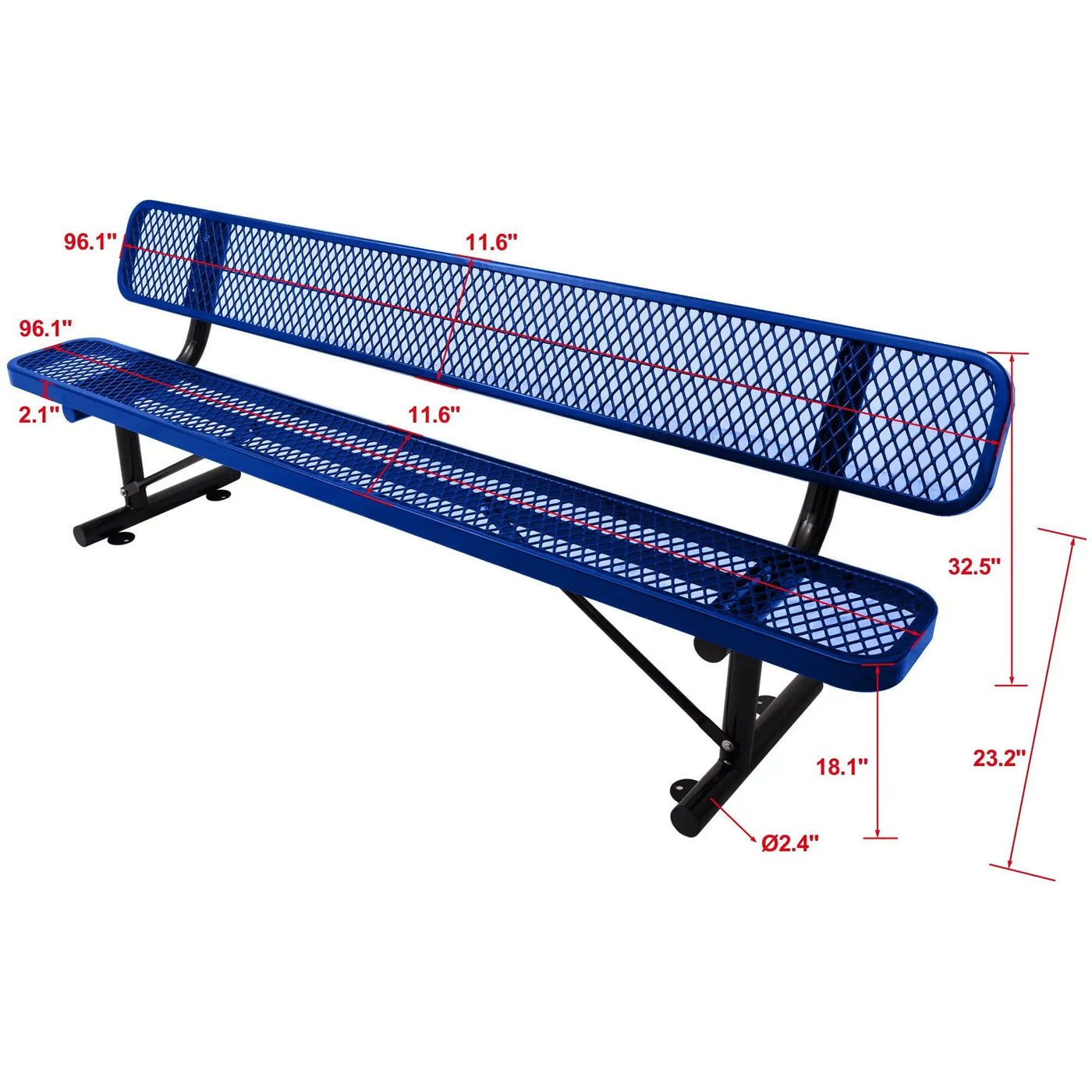 6' Outdoor Steel Bench With Backrest by HouseOfZazla