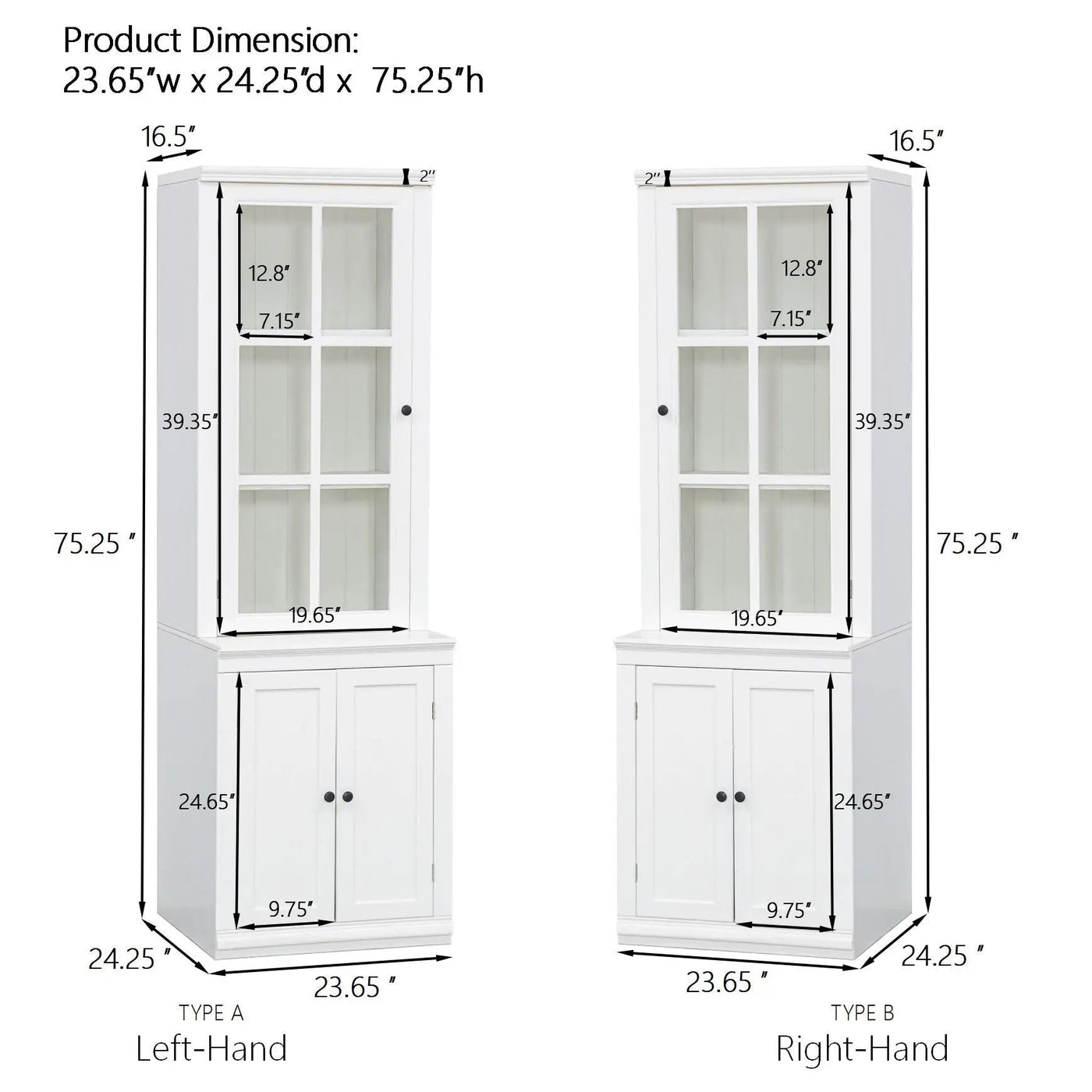 Retro Style Hutch Cabinet With Glass Door, China Cabinet For Home by HouseOfZazla