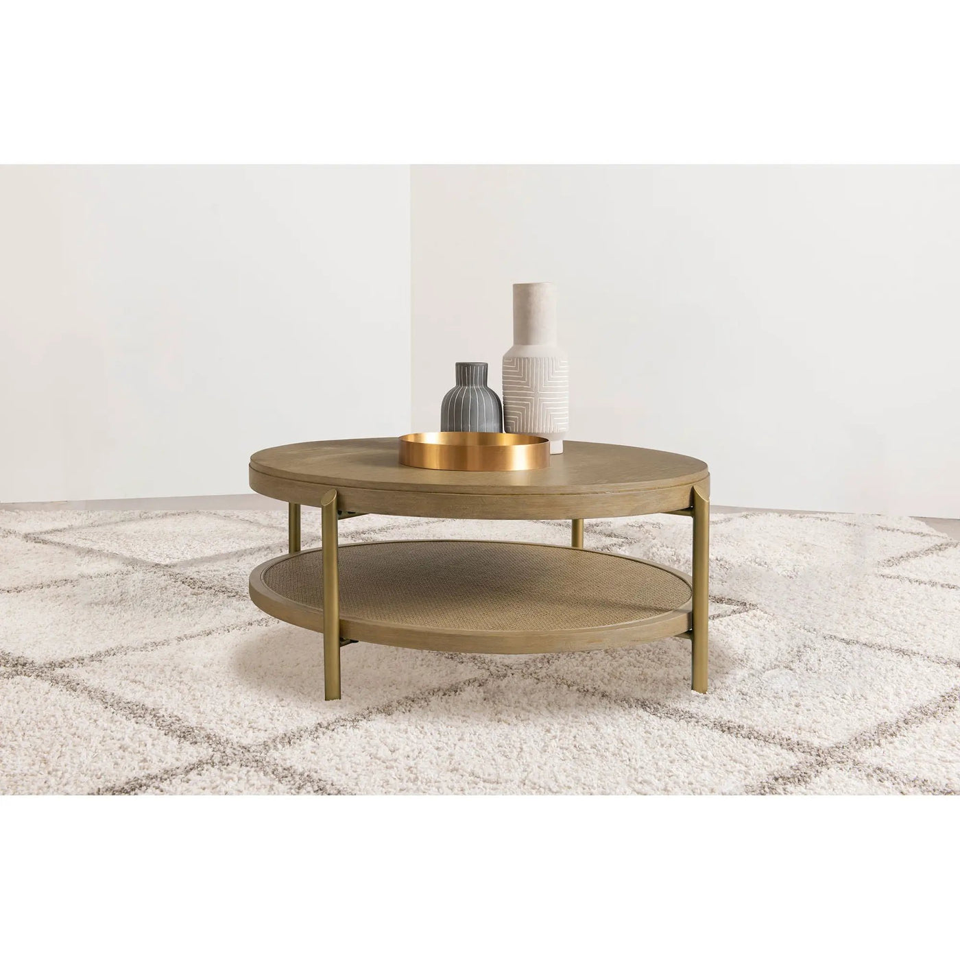 Benson - Round Table With Storage Shelf by HouseOfZazla