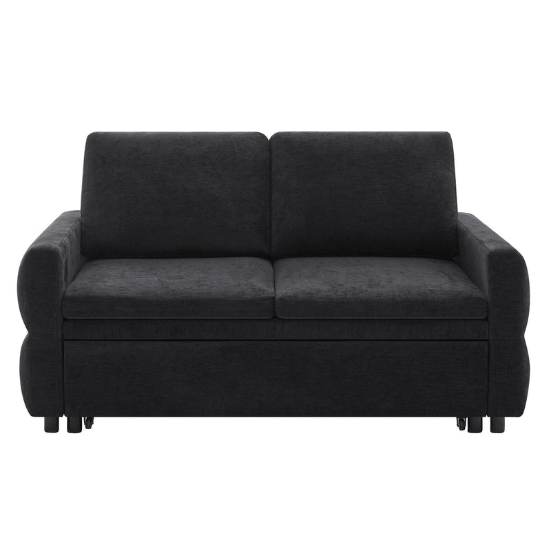Convertible Sofa Bed Loveseat With Adjustable Backrest And USB Ports by HouseOfZazla