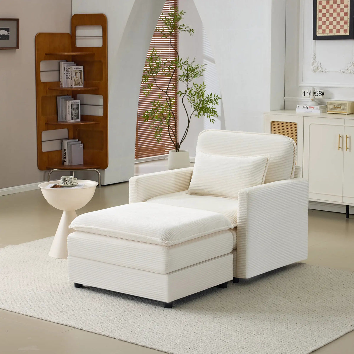54" Plush Cloud Sofa: Modular Single + Ottoman Sofa with 22" by HouseOfZazla