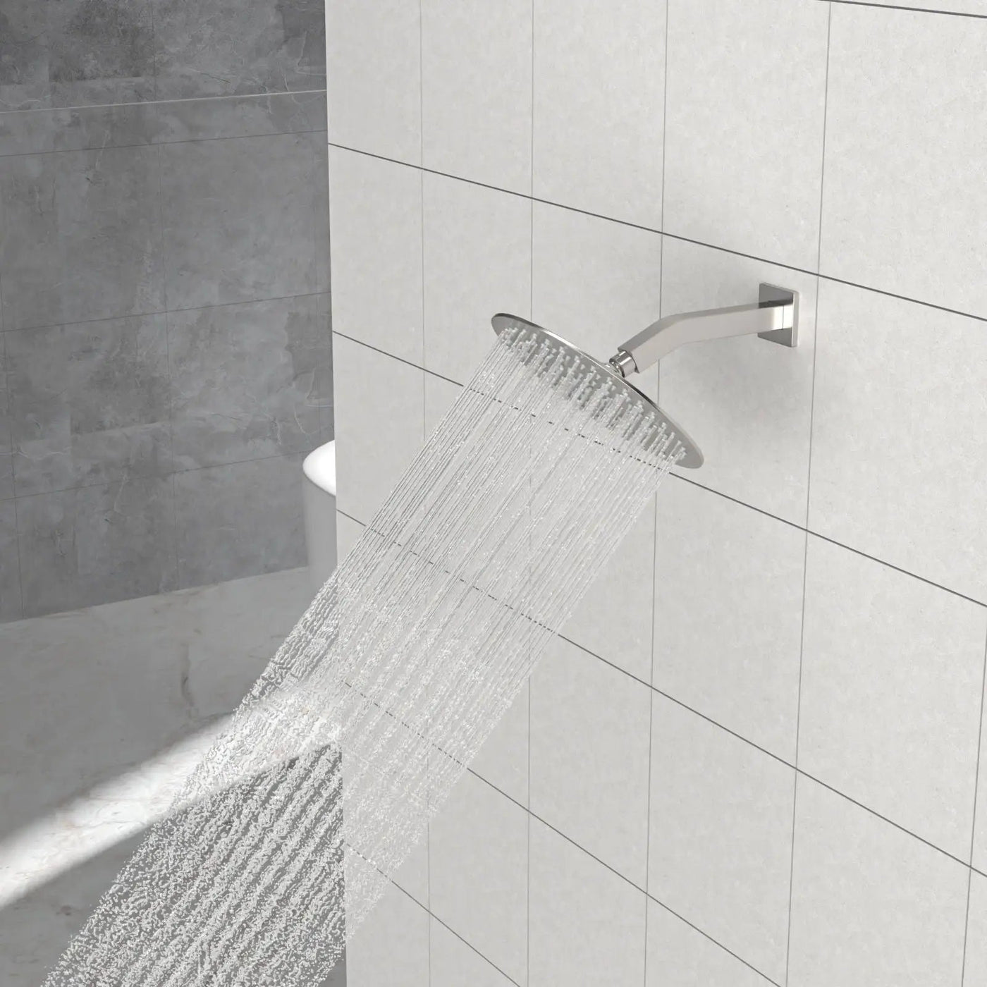 Elegant 6" Shower Arm With Flange, Stainless Steel Construction For Rain Shower Heads by HouseOfZazla