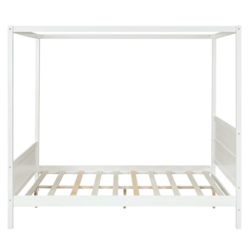 Canopy Platform Bed With Headboard And Footboard, Slat Support Leg by Unique Piece Furniture