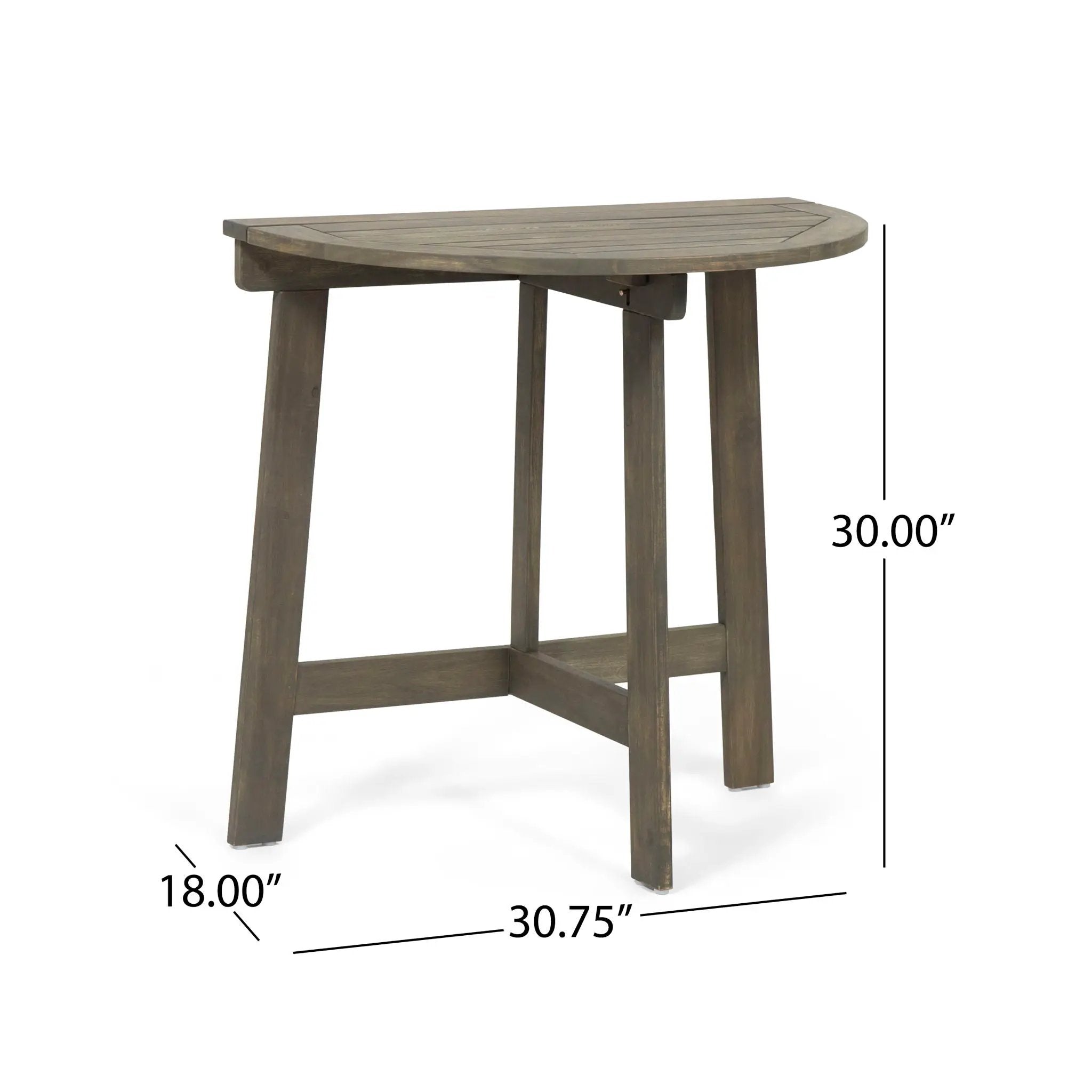Outdoor Half Round Folding Acacia Wood Bistro Table by HouseOfZazla