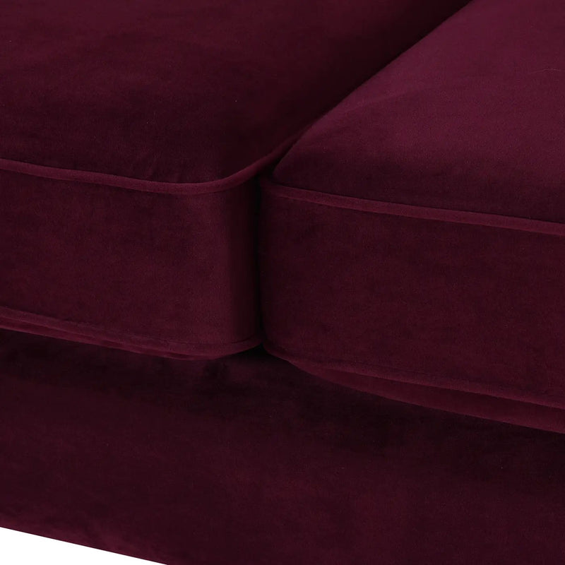 Jack 84" Modern Tuxedo Tufted Sofa, Burgundy Velvet by HouseOfZazla
