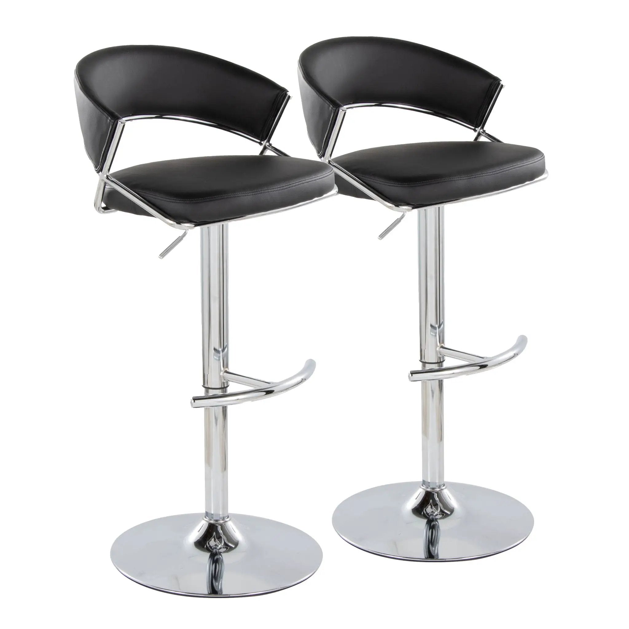 Jie - Contemporary Adjustable Barstool With Swivel & Rounded T Footrest (Set of 2) by Unique Piece Furniture