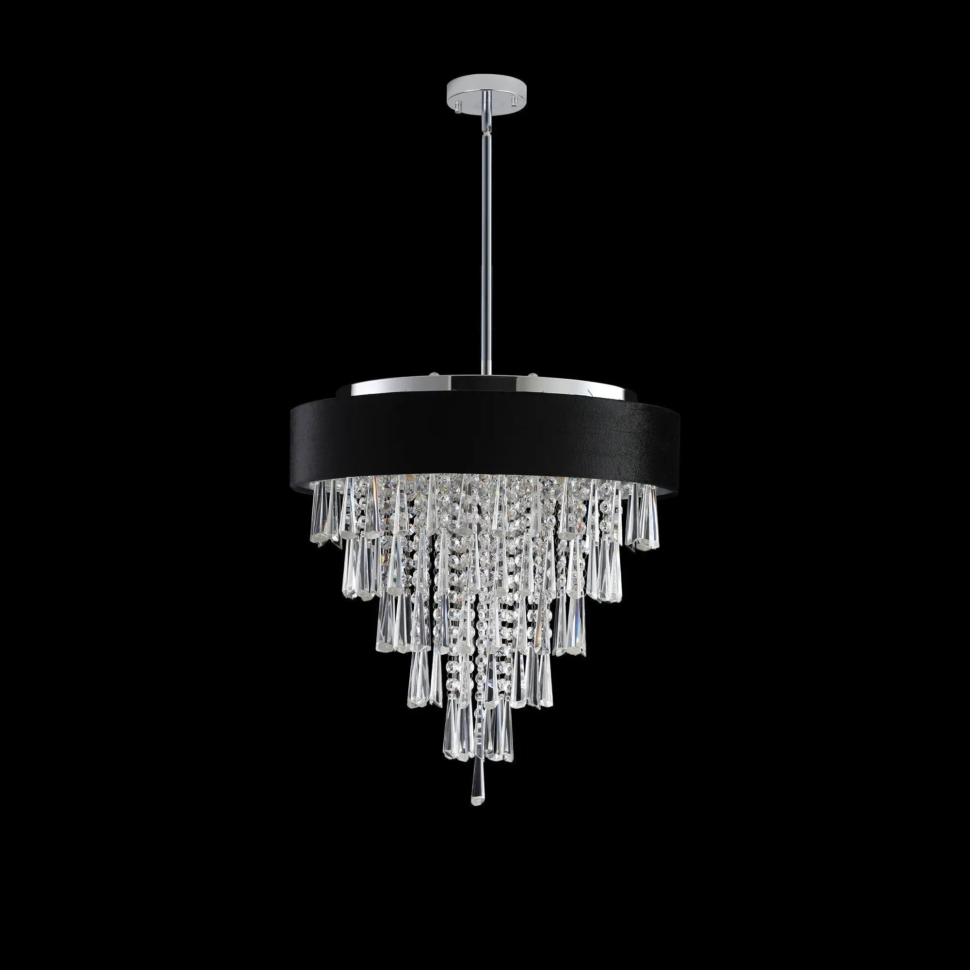 18-inch Modern Crystal Chandelier with Black Velvet Shade by HouseOfZazla
