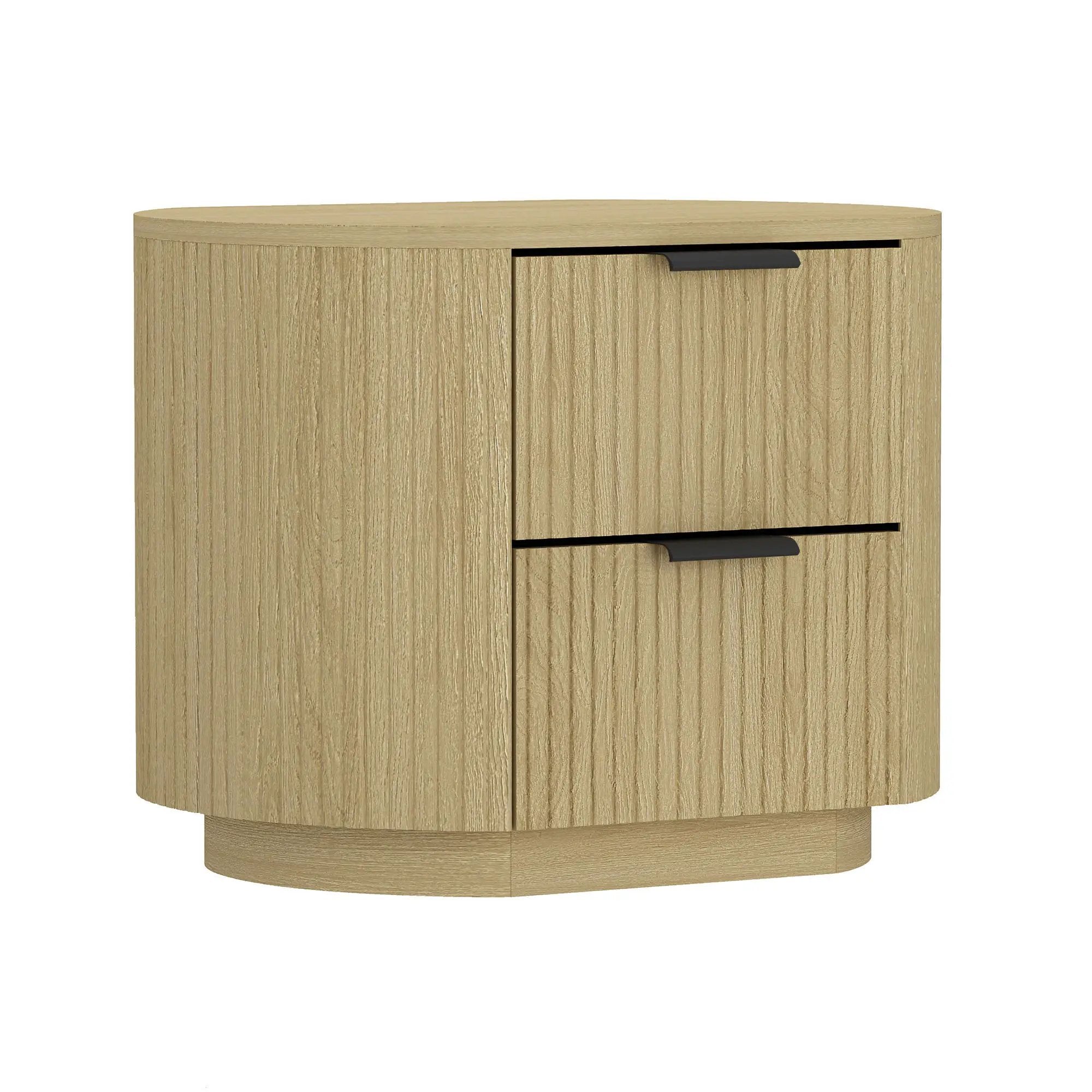 Olivia - Nightstand With 2 Drawers - Oak by HouseOfZazla