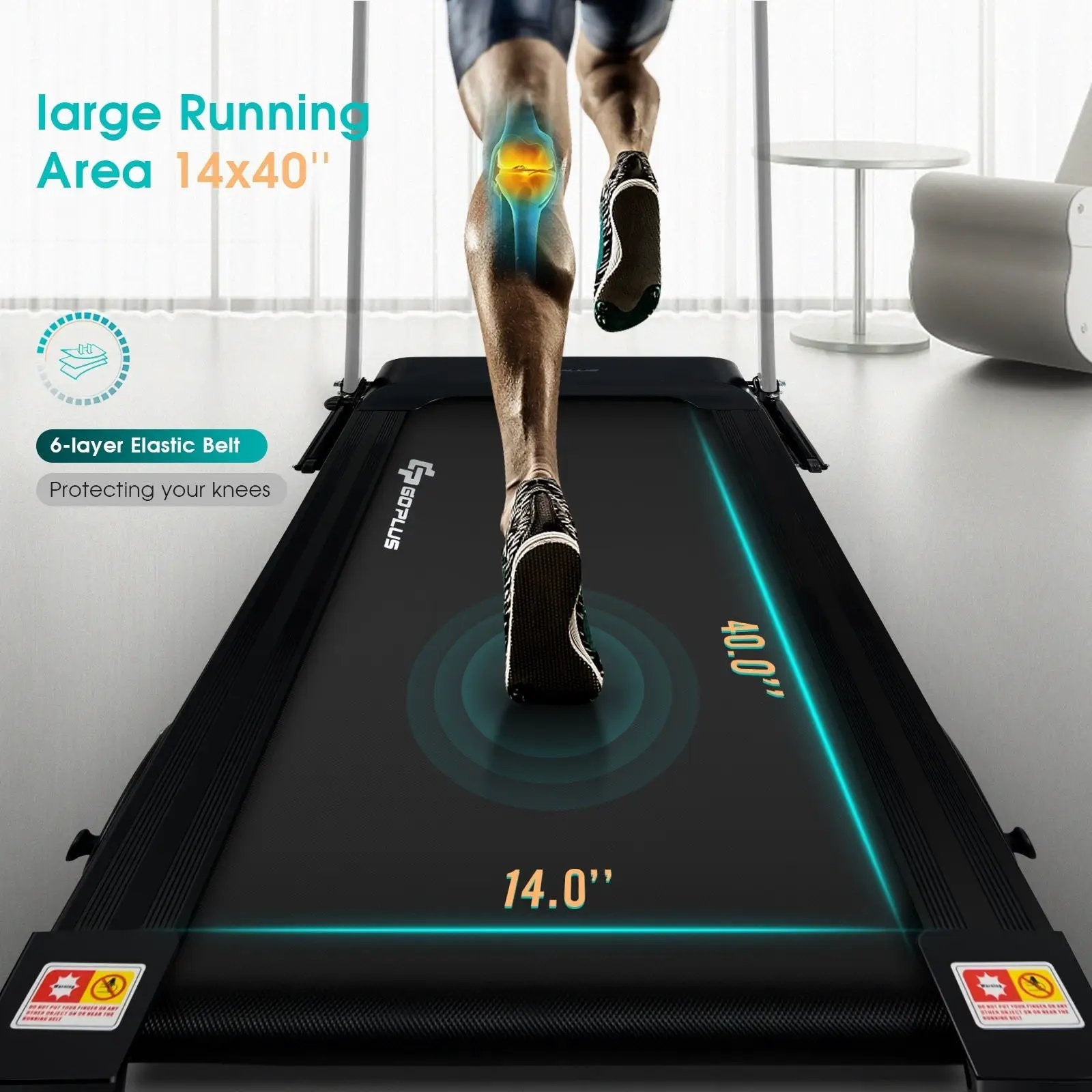 1.0 HP Foldable Treadmill Electric Support Mobile Power by DirectDeals