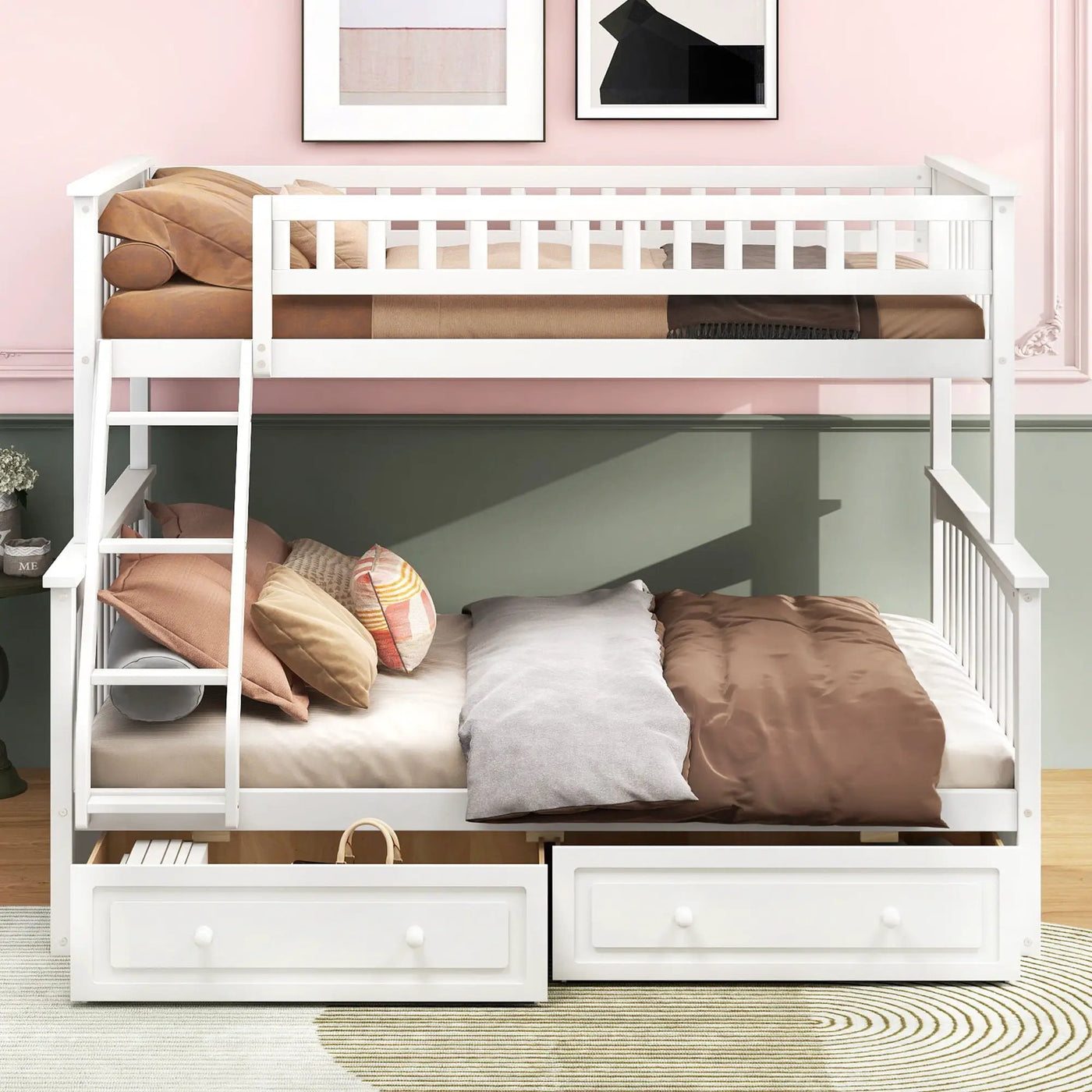 Bunk Bed With Drawers, Convertible Storage Bed by HouseOfZazla