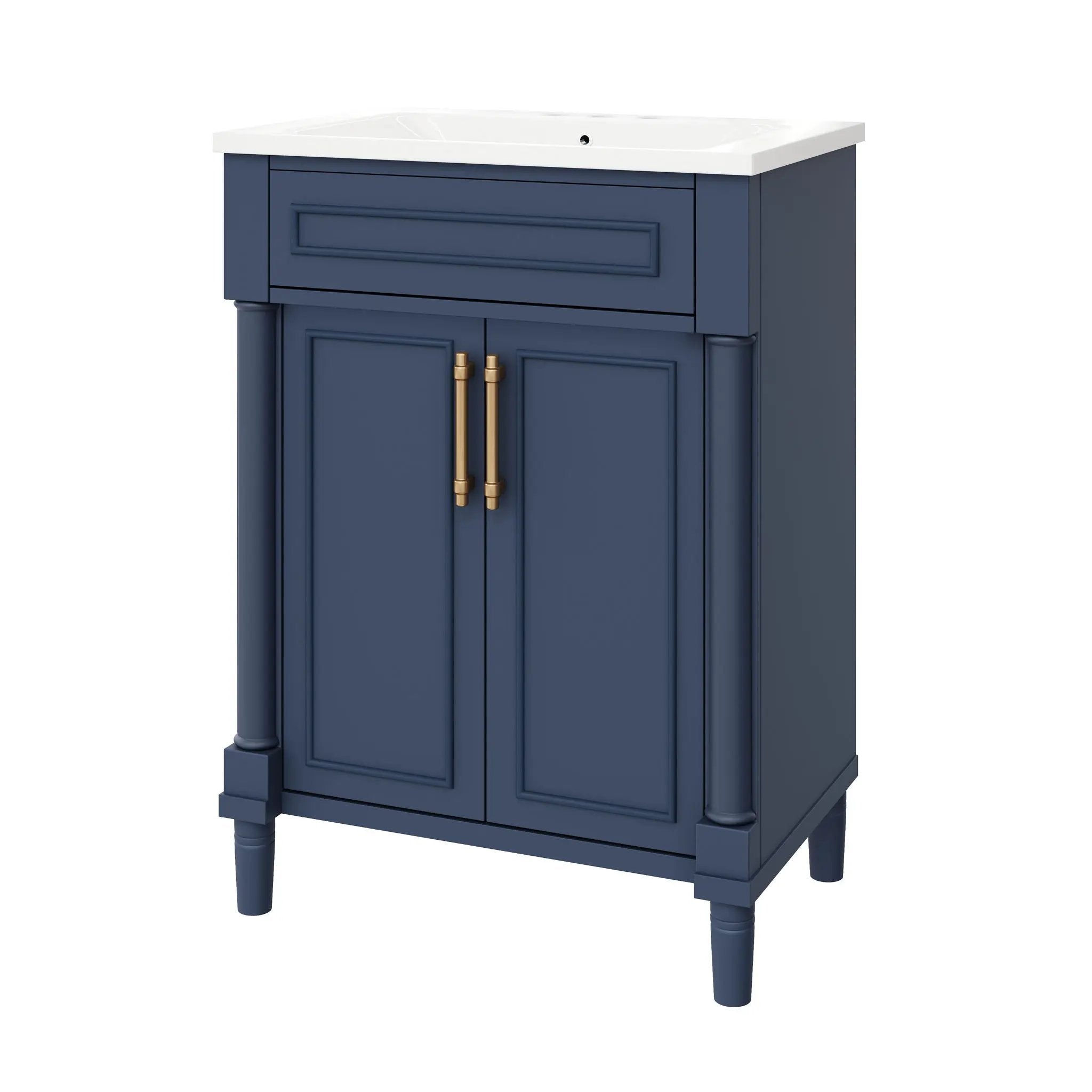 Bathroom Vanity With Integrated Sink, 2 Door Cabinet, Single Sink For Small To Medium Bathrooms by Unique Piece Furniture